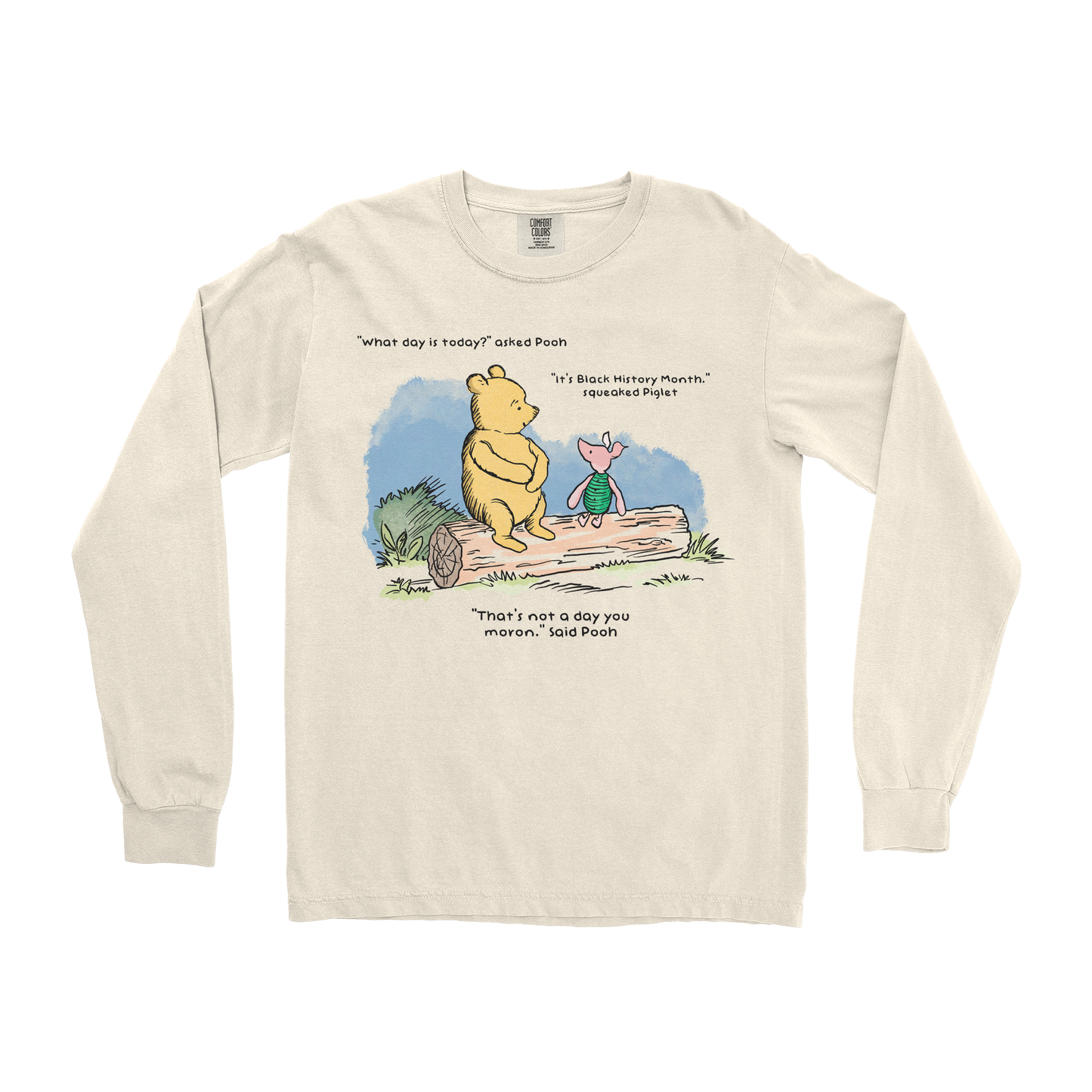 Comfort Colors Long Sleeve Winnie the Pooh in Ivory