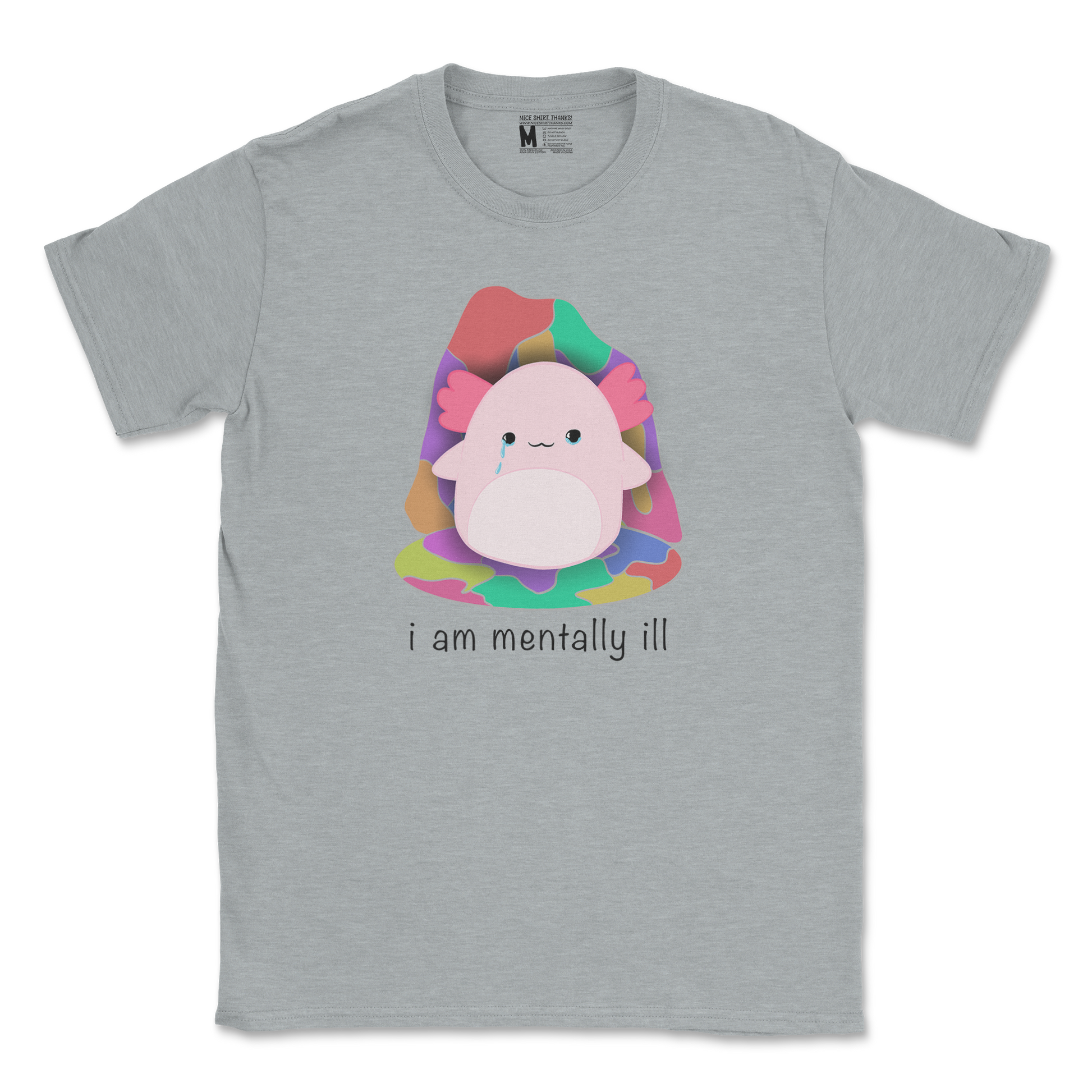 Gildan SoftStyle T-Shirt Mentally Ill and Squishy in Sports Grey