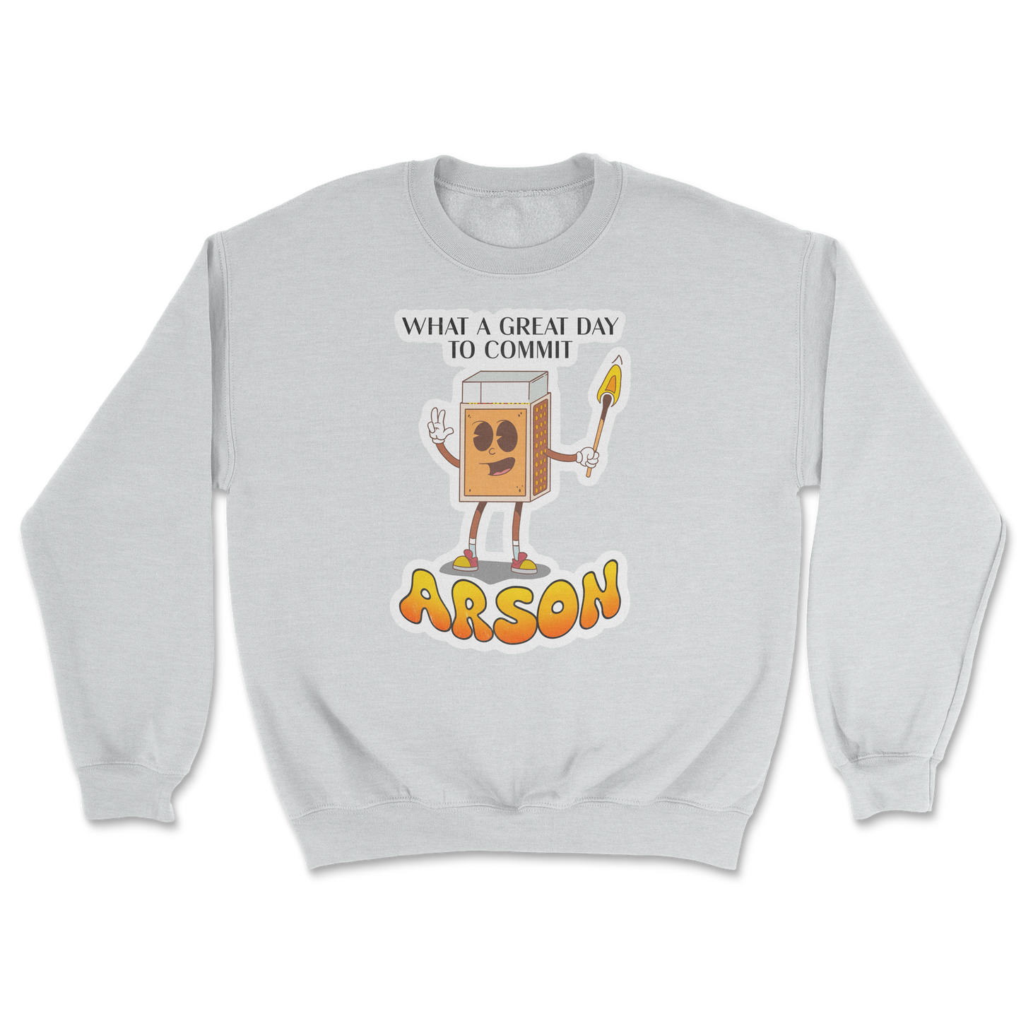 Heavy Blend Crew Neck Commit Arson in Sports Grey