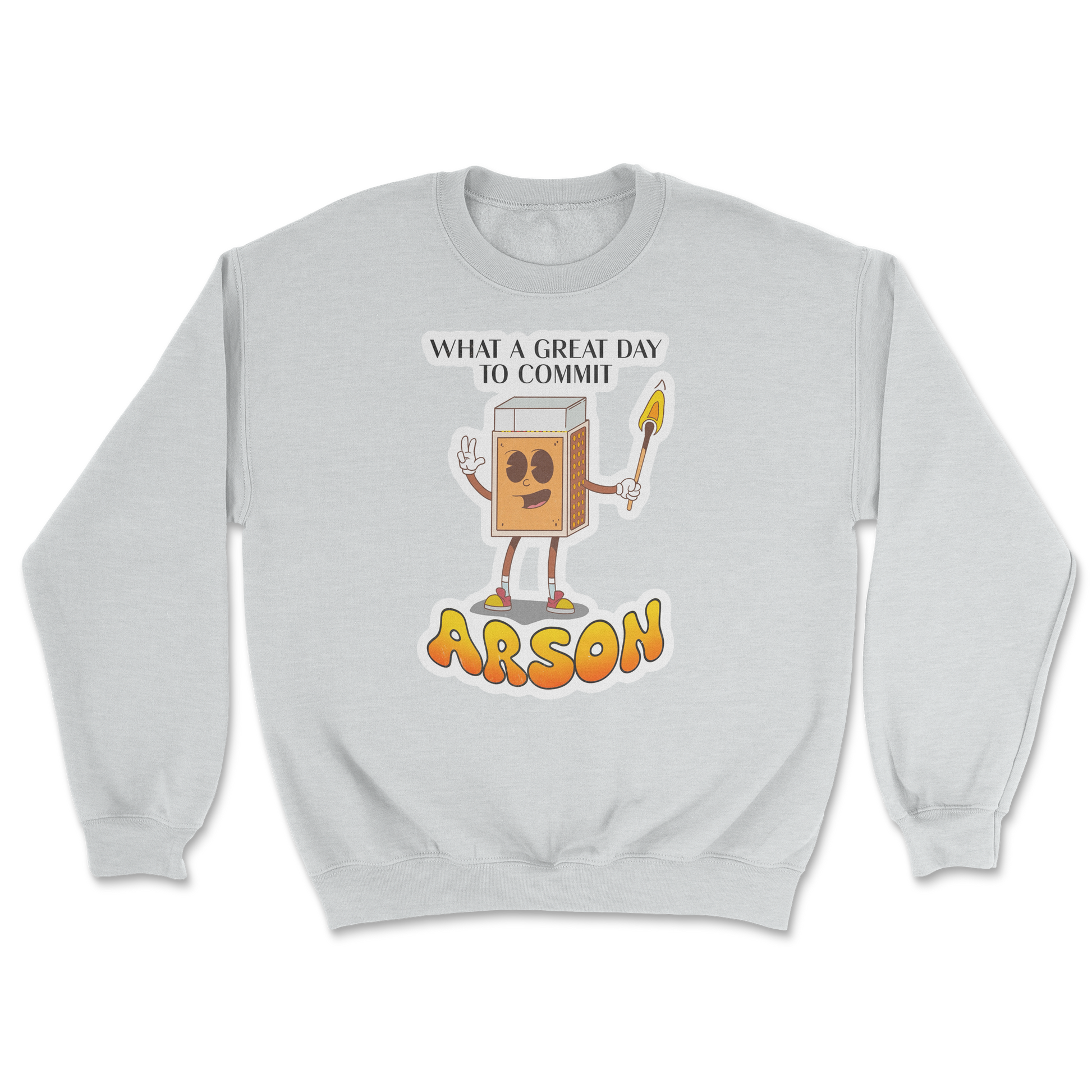 Heavy Blend Crew Neck Commit Arson in Sports Grey
