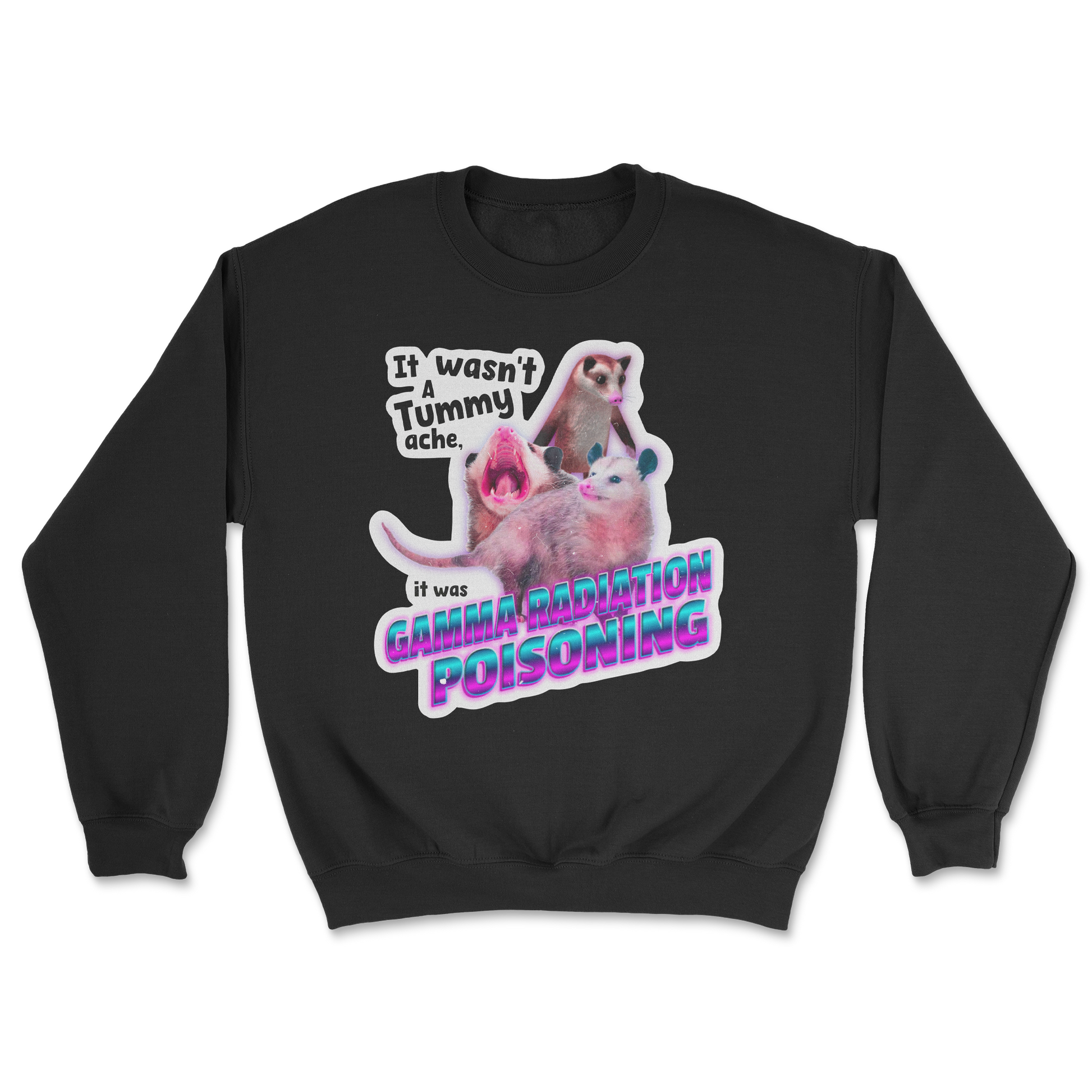 The Nice Shirt Crew Neck Possum Radiation  in Black