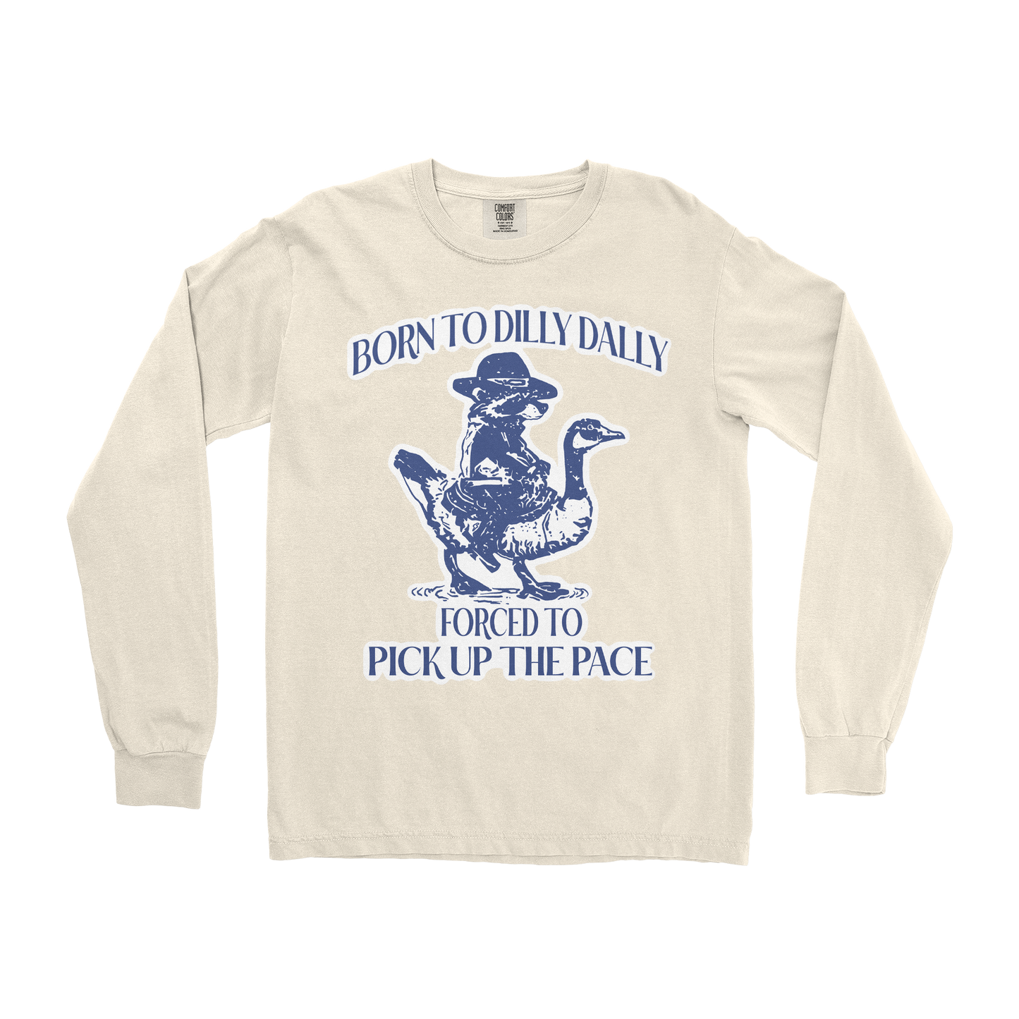 Comfort Colors Long Sleeve Dilly Dally in Ivory