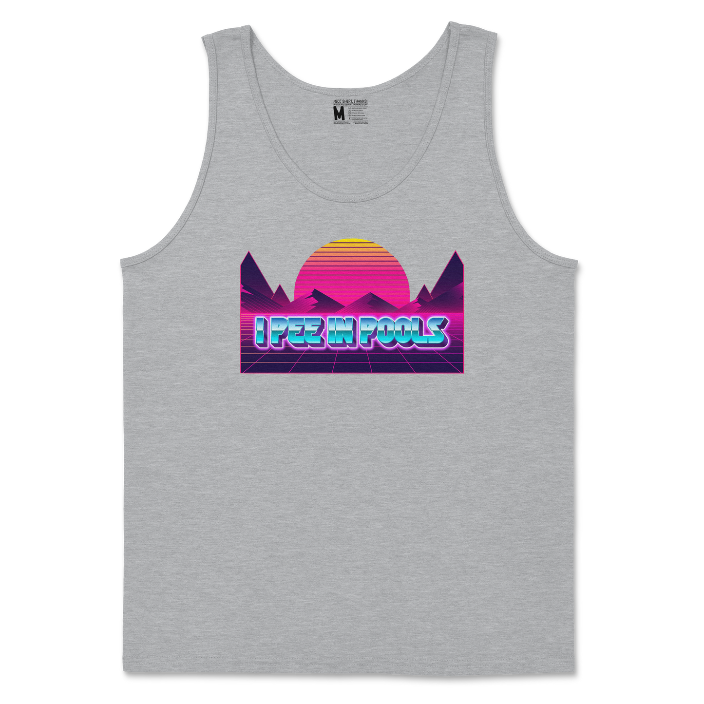Gildan SoftStyle Tank Top I Pee in Pools in Sport-Grey