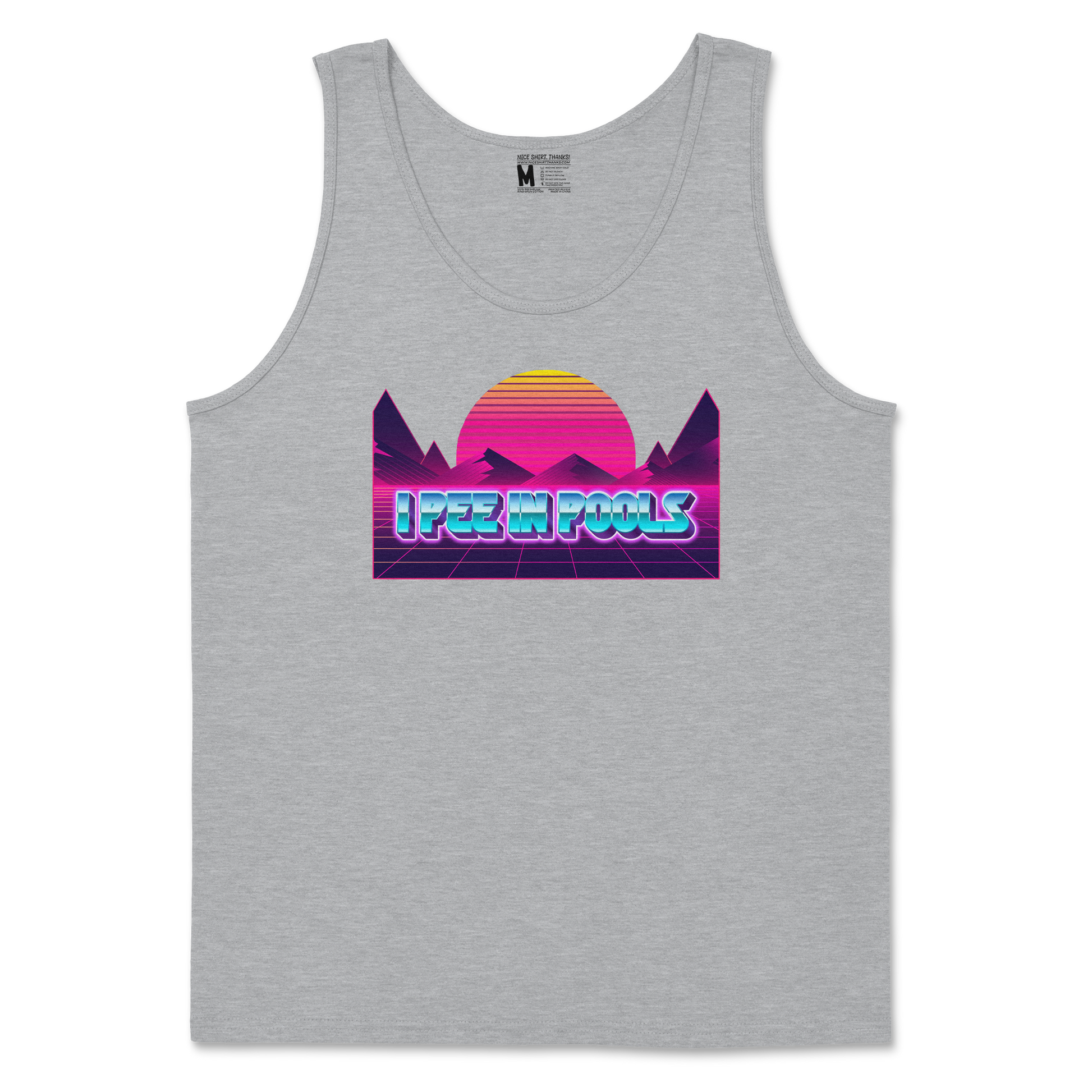 Gildan SoftStyle Tank Top I Pee in Pools in Sport-Grey