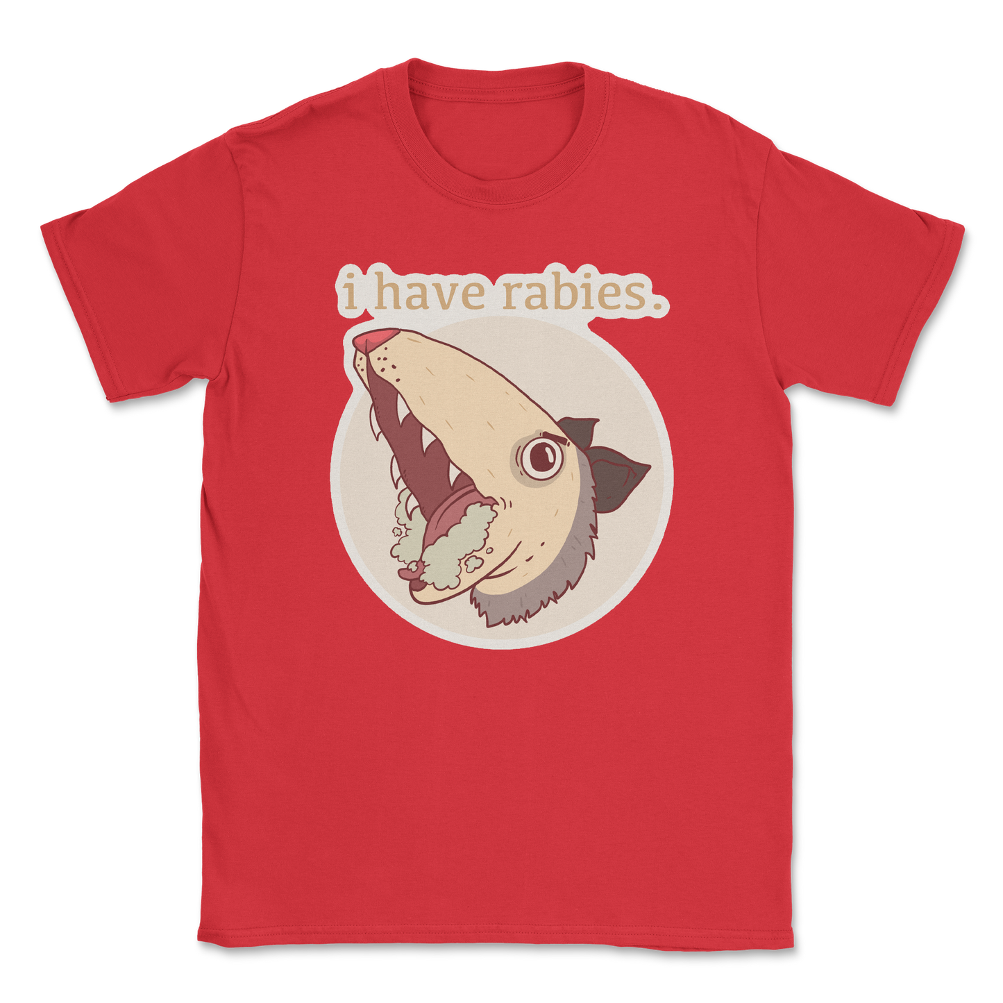 Heavy Blend T-Shirt I Have Rabies in Red