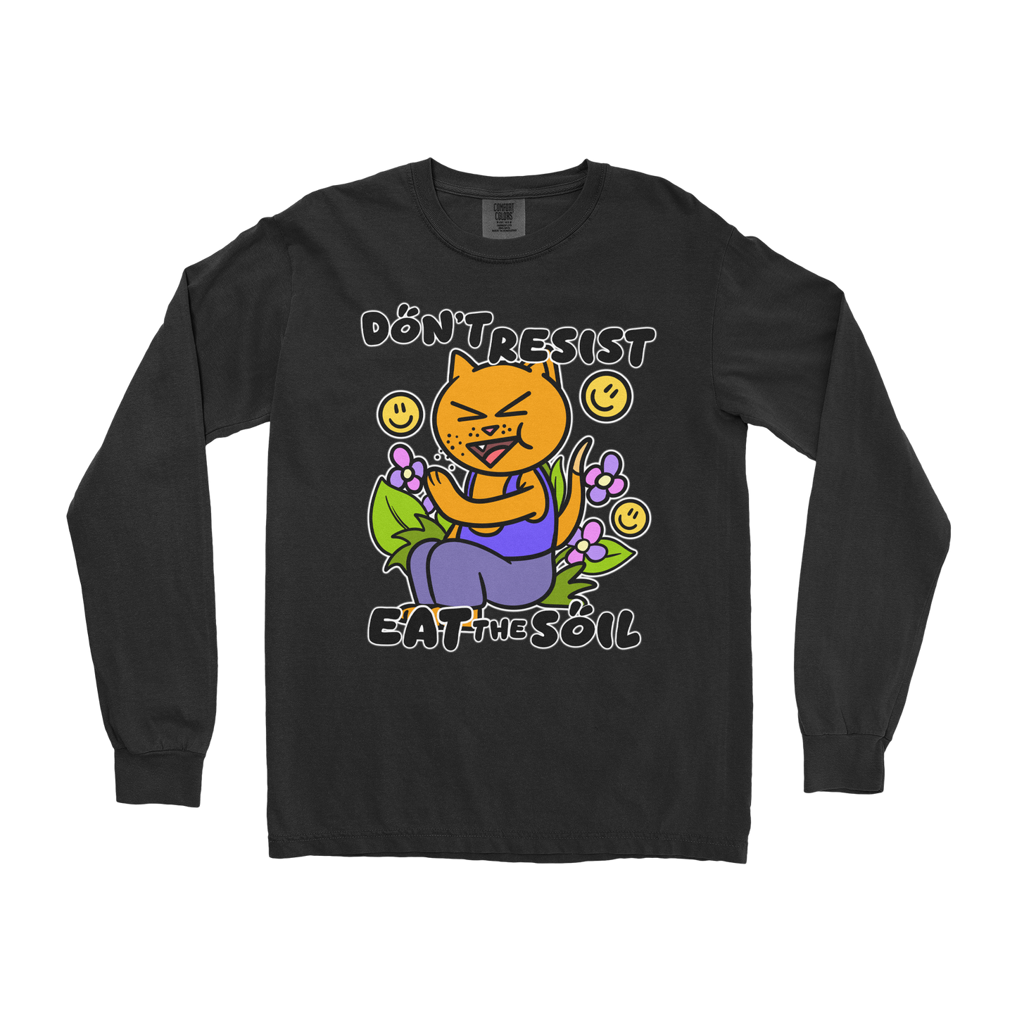 Comfort Colors Long Sleeve Eat The Soil in Black