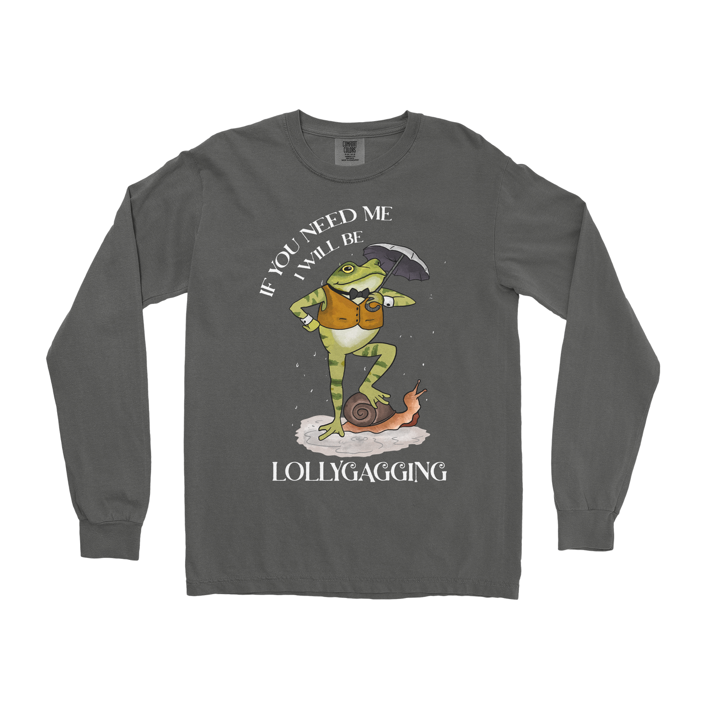 Comfort Colors Long Sleeve Lollygagging in Pepper