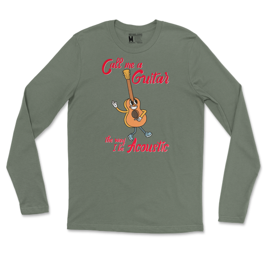 Gildan SoftStyle Long Sleeve I Do Be Acoustic  in Military-Green