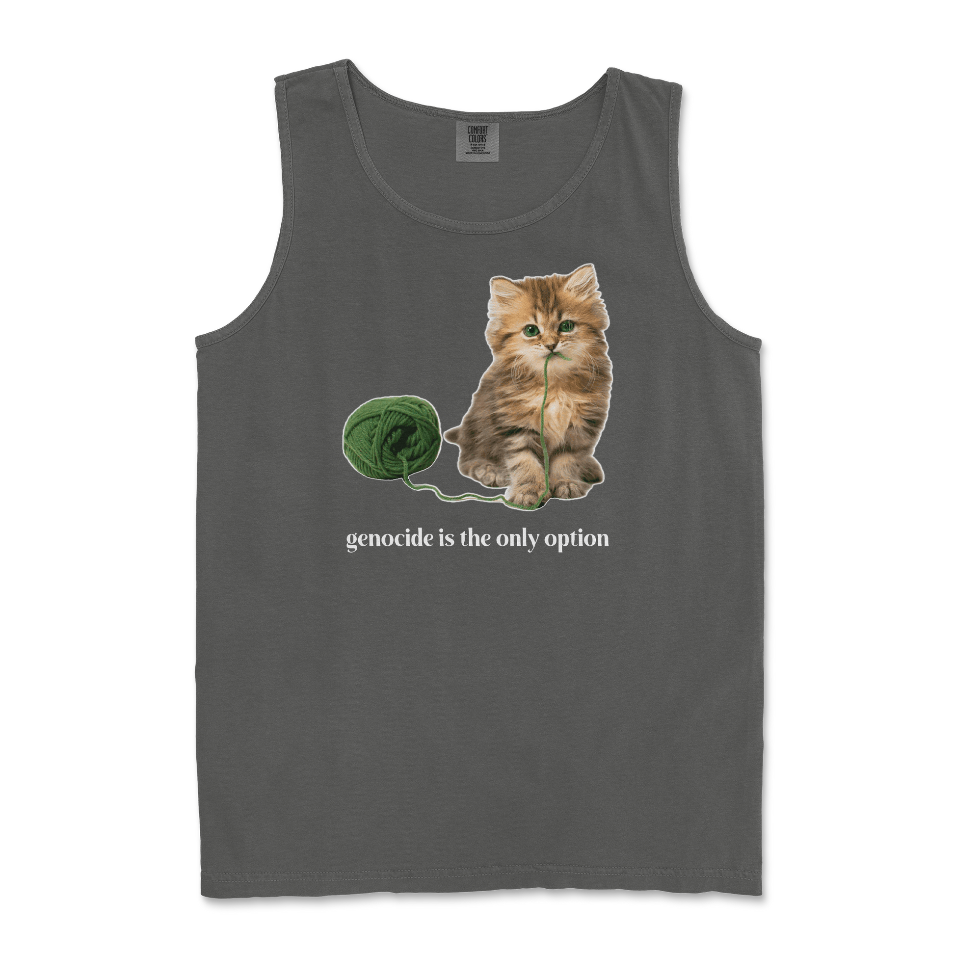 Comfort Colors Tank Top Genocide Kitty  in Pepper