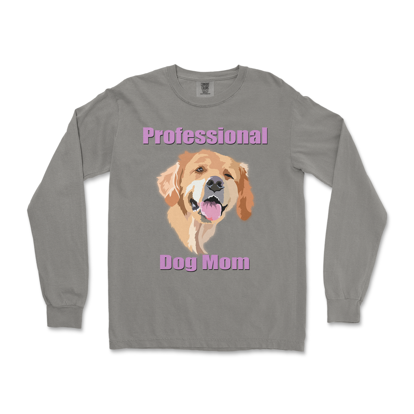 Comfort Colors Long Sleeve Dog Mom in Grey
