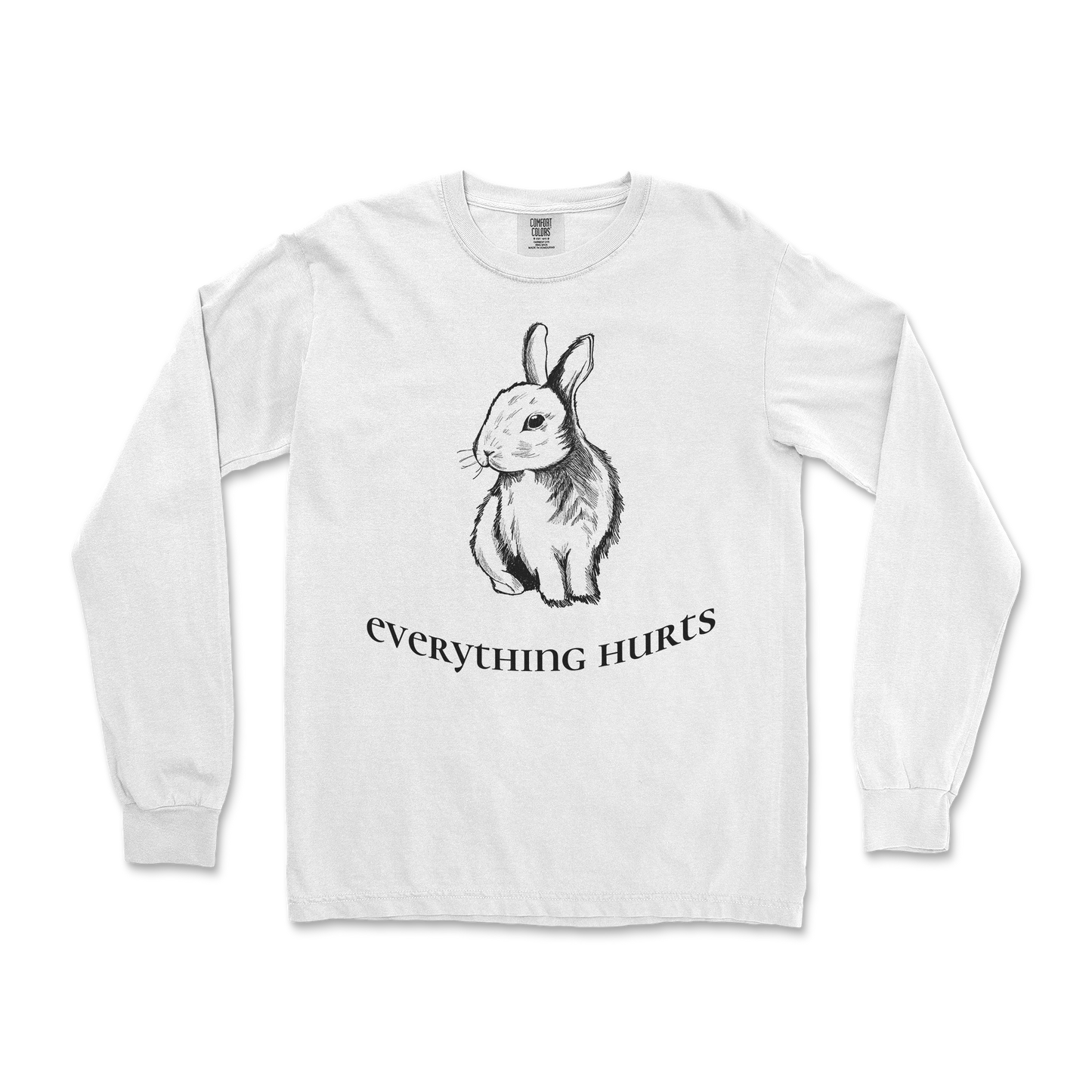 Comfort Colors Long Sleeve Everything Hurts in White