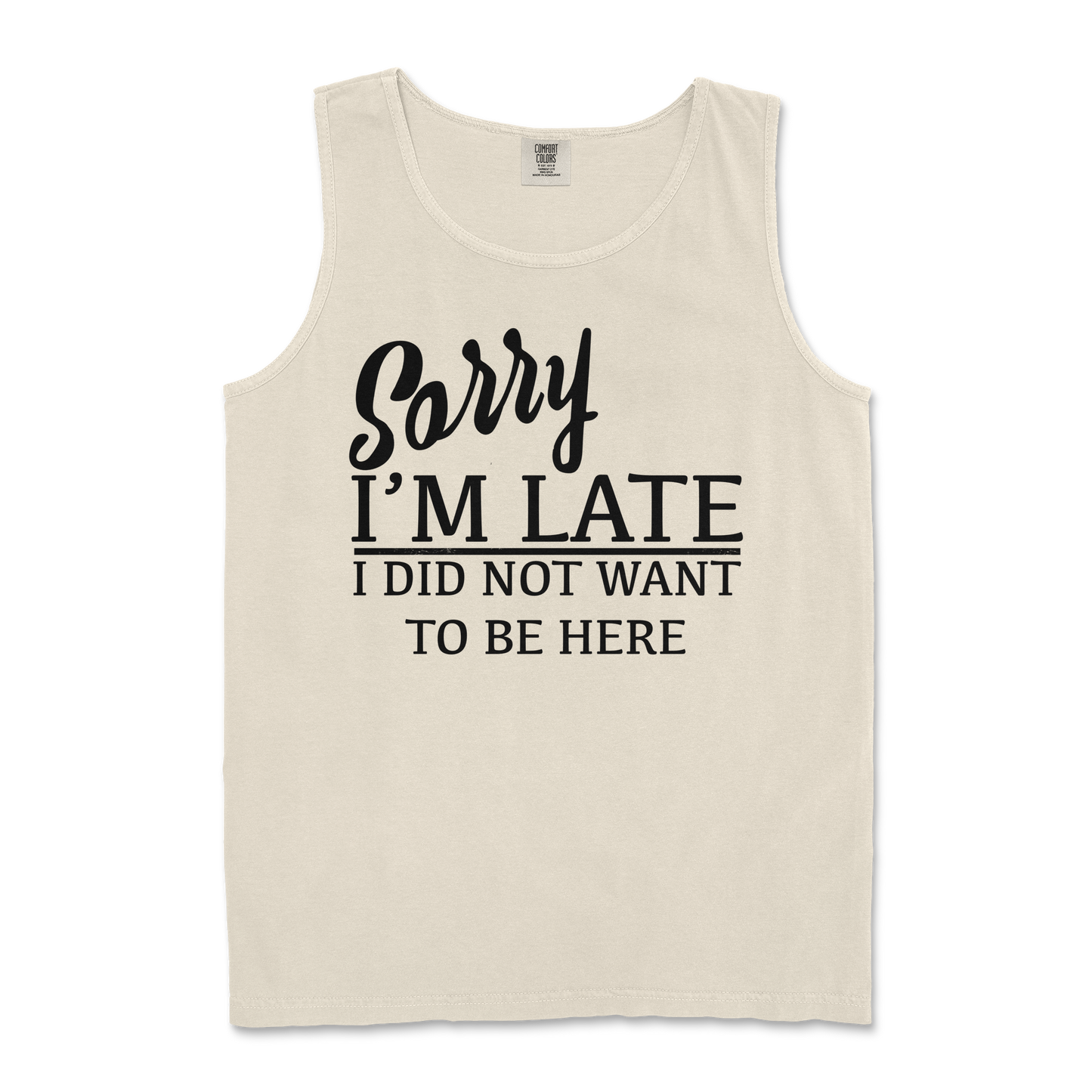 Comfort Colors Tank Top Late in Ivory