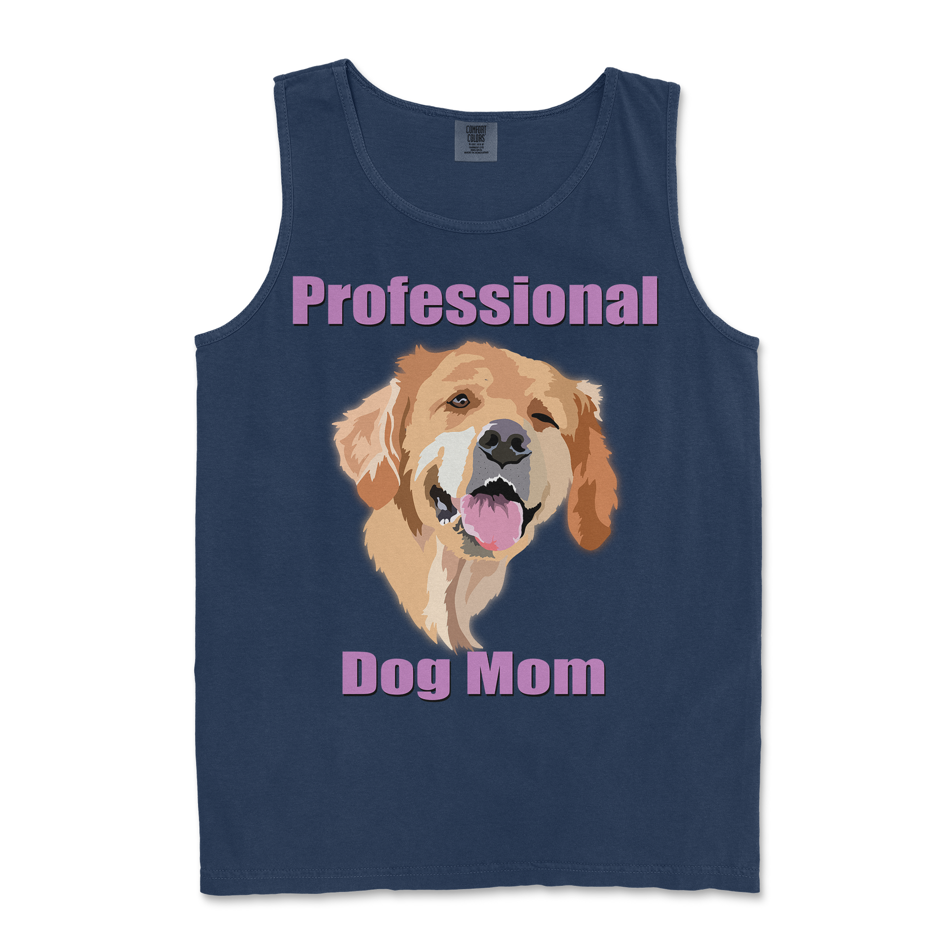 Comfort Colors Tank Top Dog Mom in TrueNavy