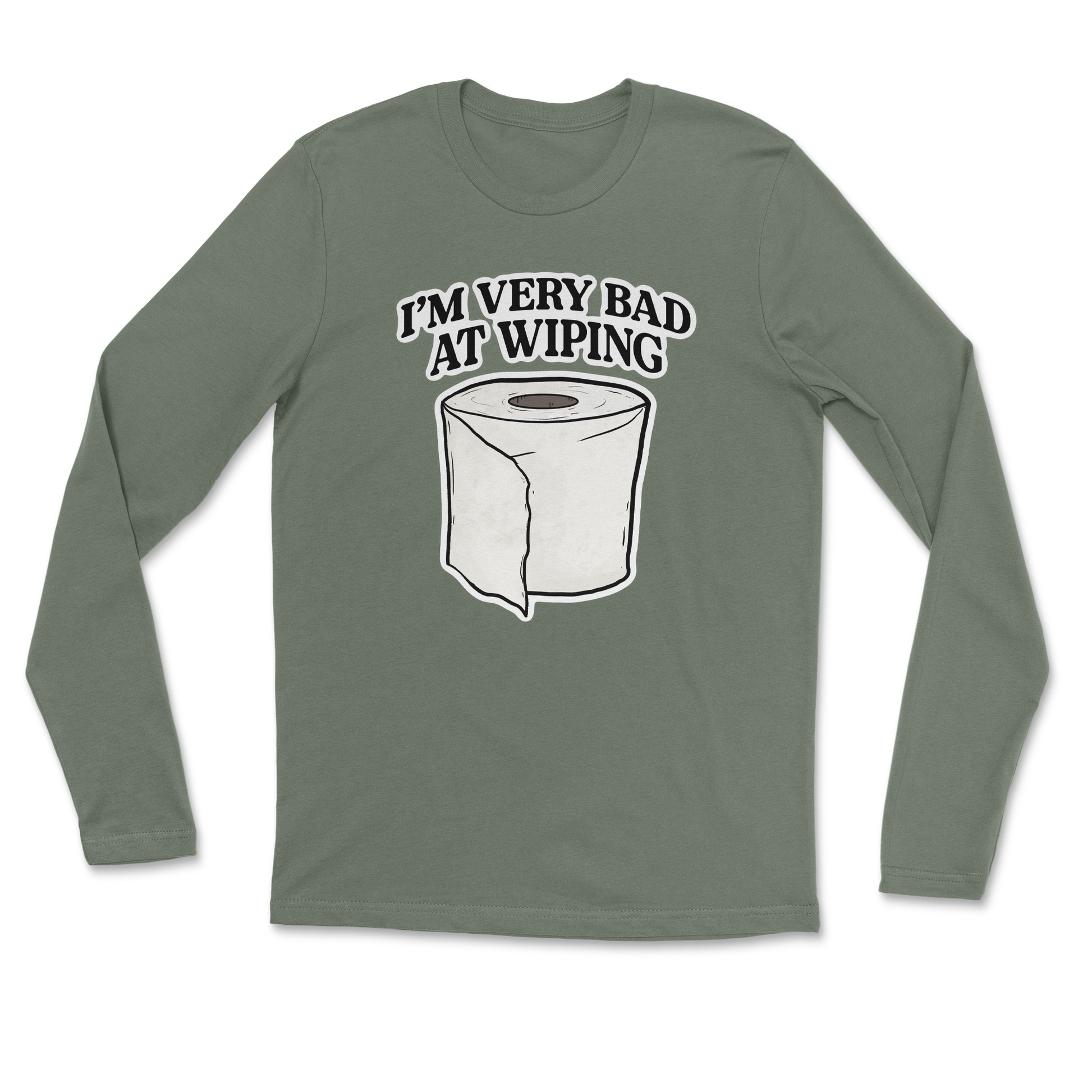 Heavy Blend Long Sleeve Bad Wiper in Military Green