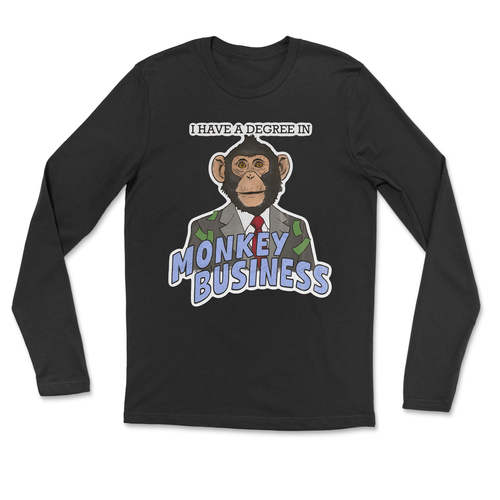 Heavy Blend Long Sleeve Monkey Business in Black
