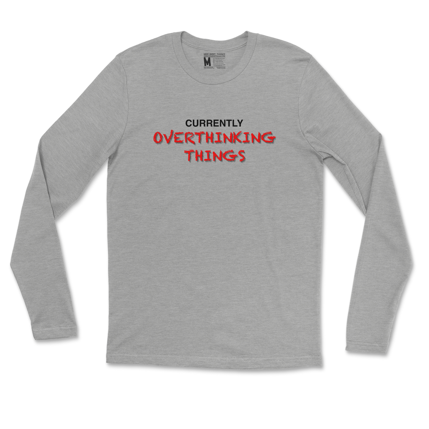 Gildan SoftStyle Long Sleeve For Our Lil Overthinker in Sports Grey