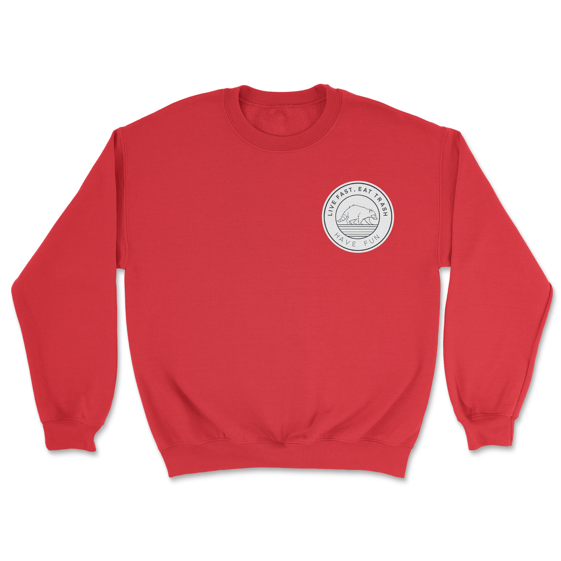 Heavy Blend Crew Neck Raccoon Logo  in Red