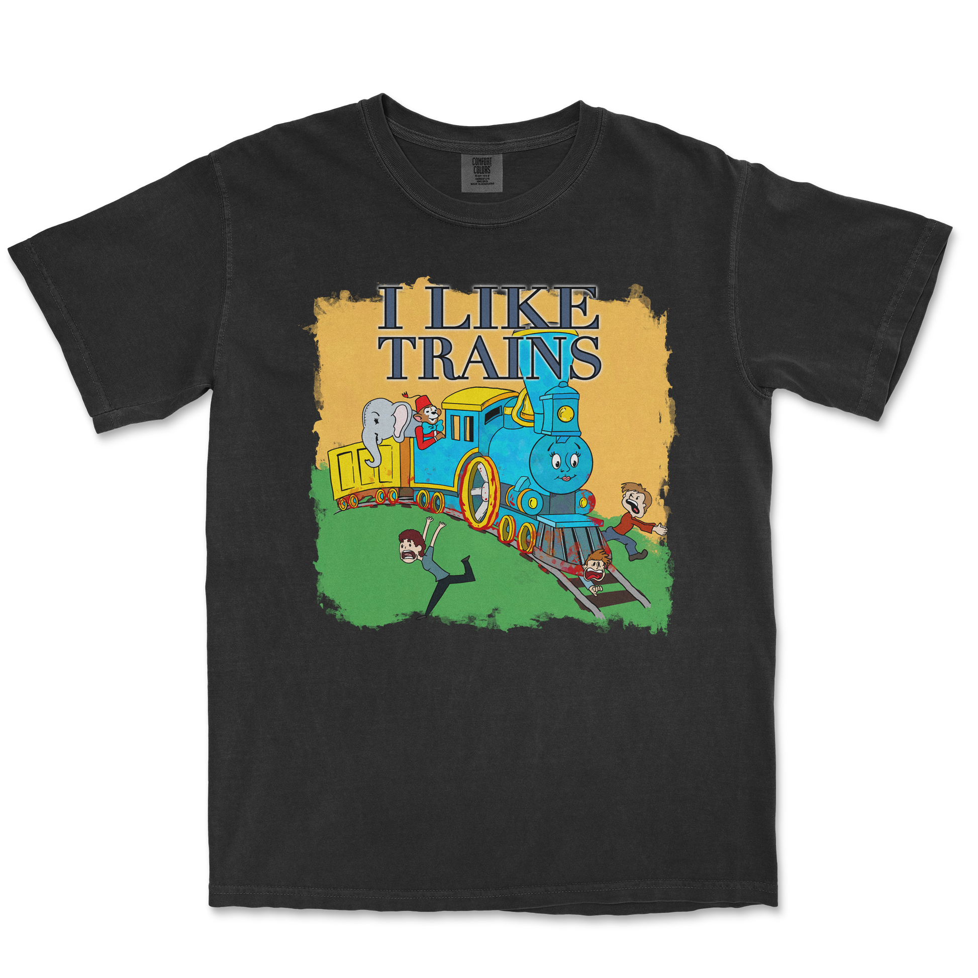 Comfort Colors T-Shirt I Like Trains in Black