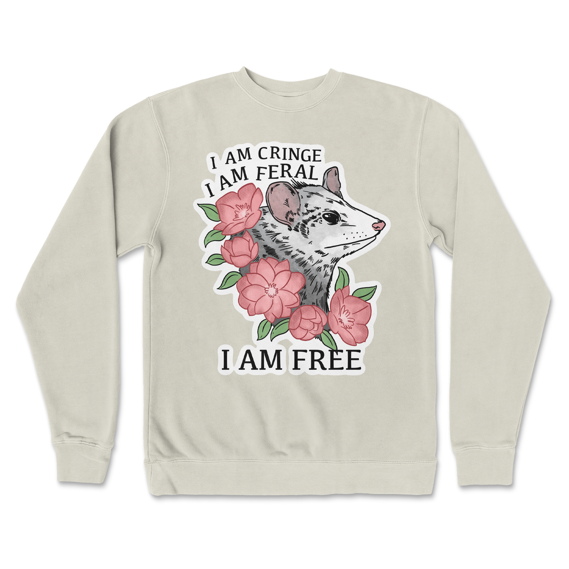 Independent Clothing Co. Crew Neck I Am Cringe  in Bone