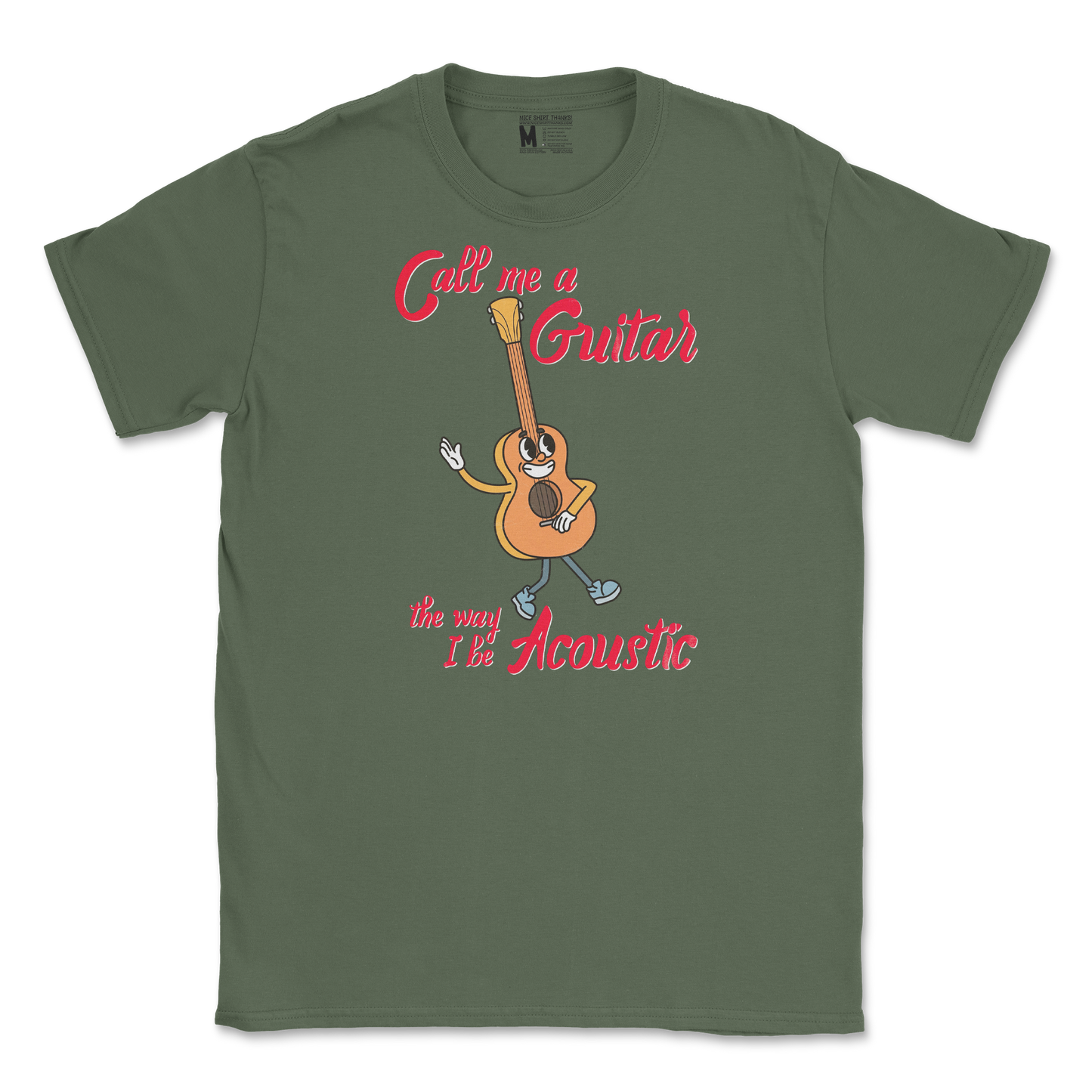 Gildan SoftStyle T-Shirt I Do Be Acoustic in Military-Green