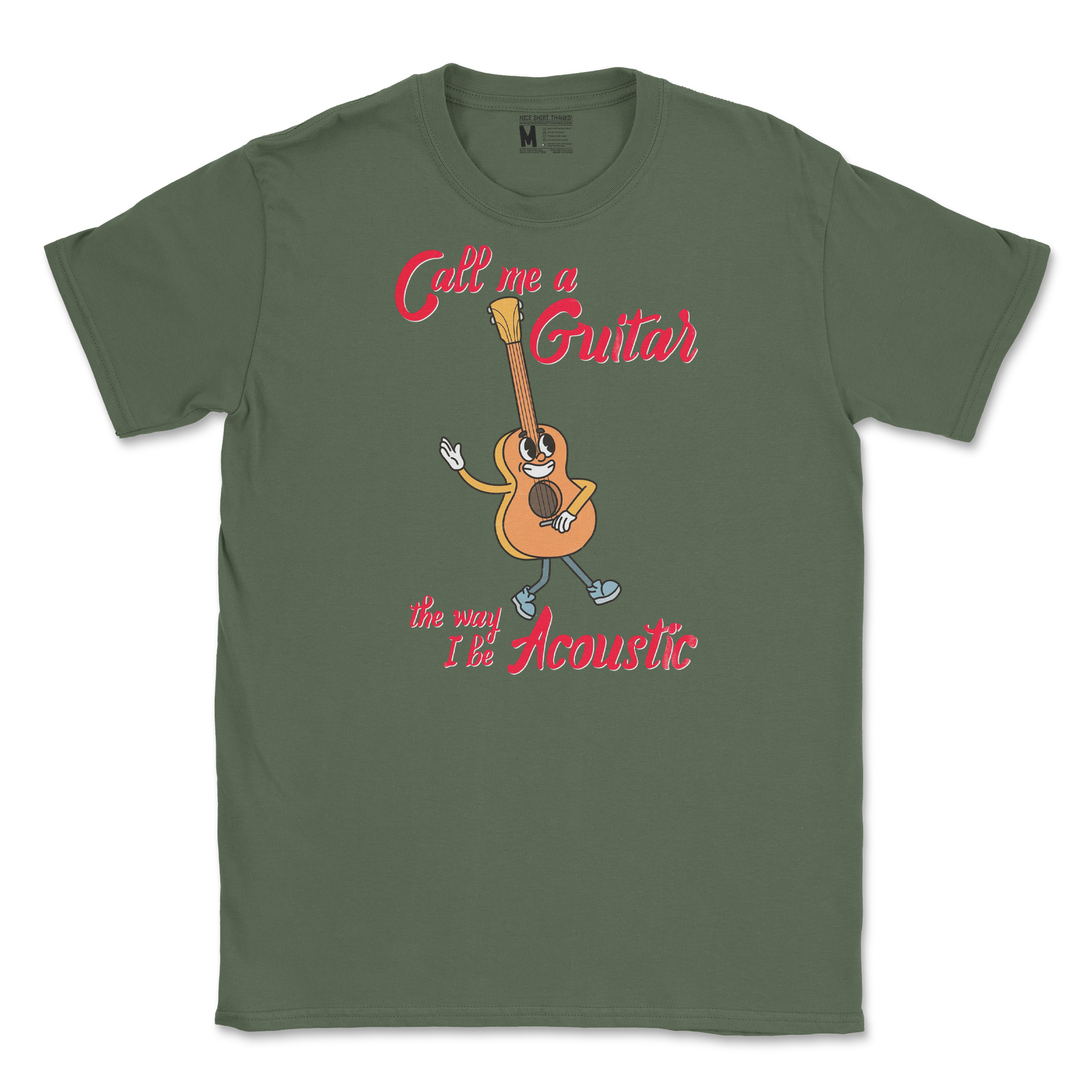 Gildan SoftStyle T-Shirt I Do Be Acoustic  in Military-Green