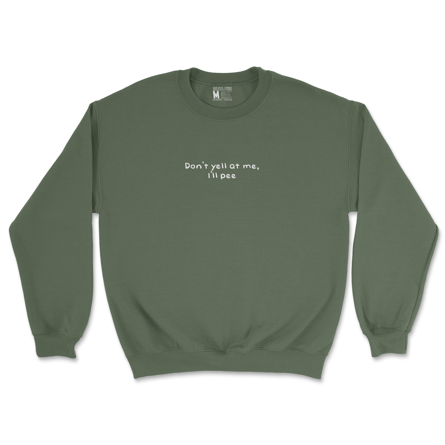 Gildan SoftStyle Crew Neck Dont Yell in Military Green