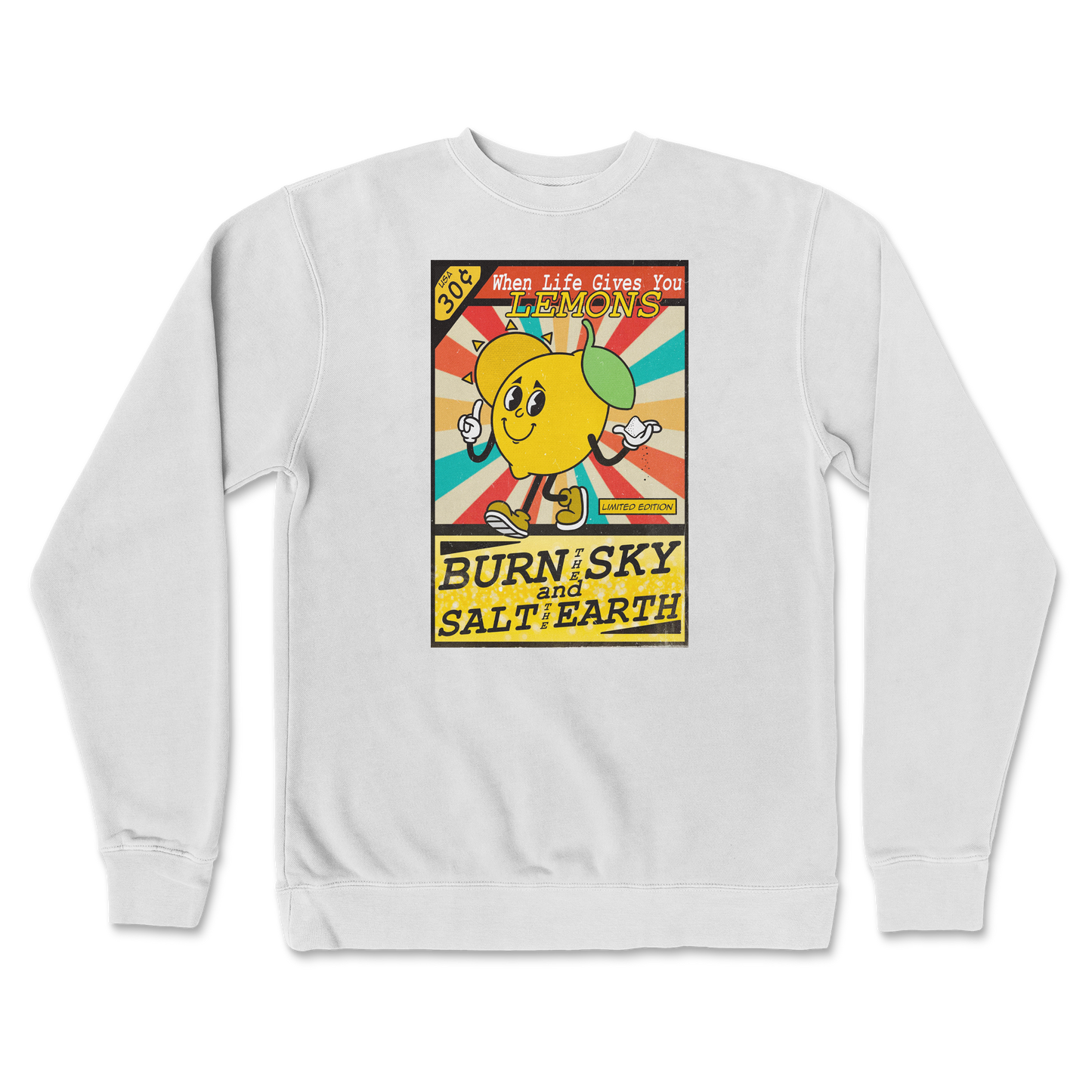 Independent Clothing Co. Crew Neck Life Gives You Lemons in white