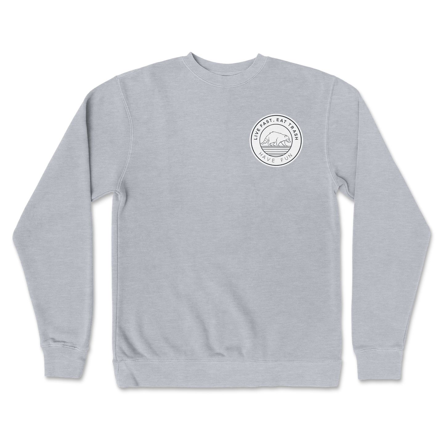 Independent Clothing Co. Crew Neck Raccoon Logo  in Grey-Heather
