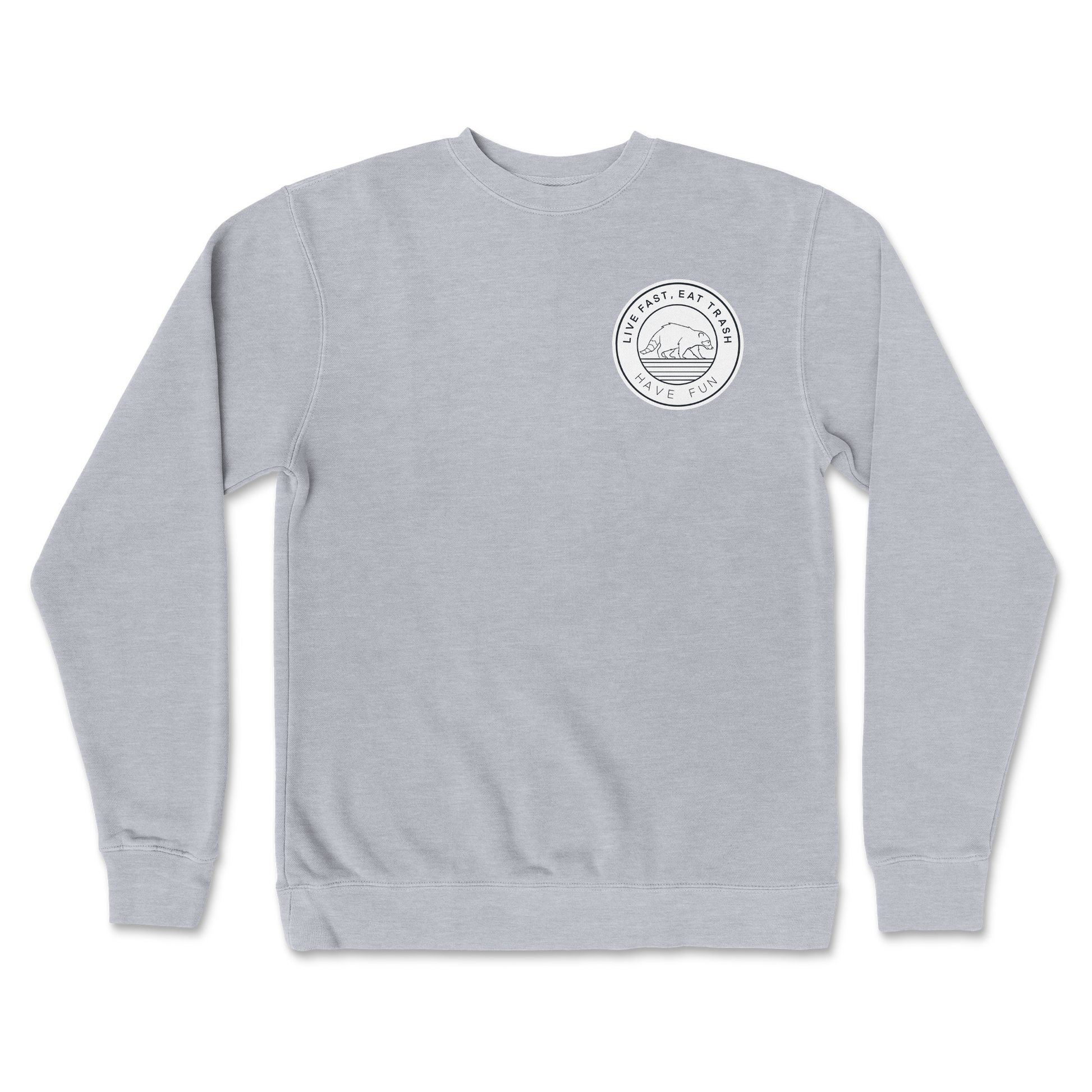 Independent Clothing Co. Crew Neck Raccoon Logo  in Grey-Heather