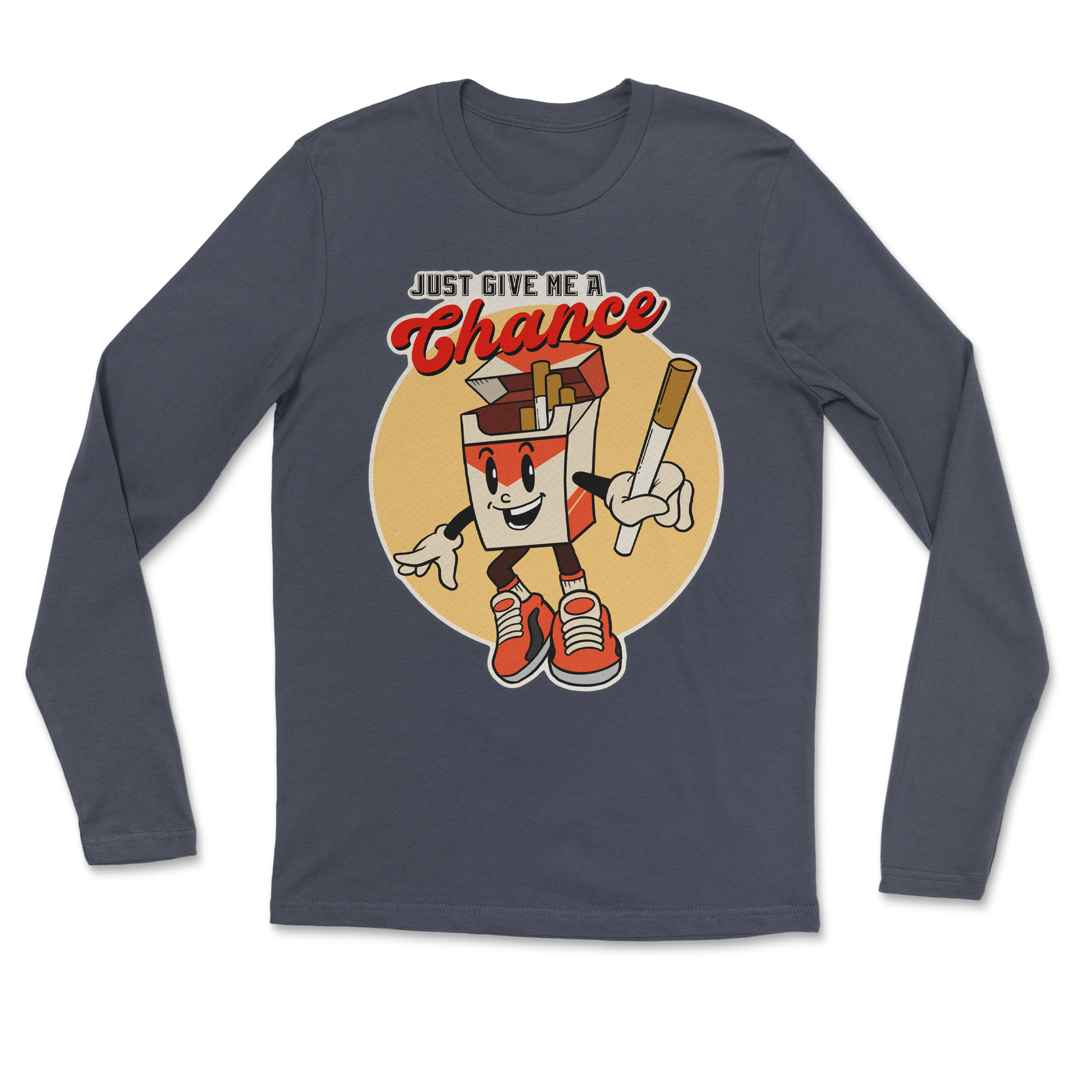 Heavy Blend Long Sleeve Vintage Cigarette in Navy