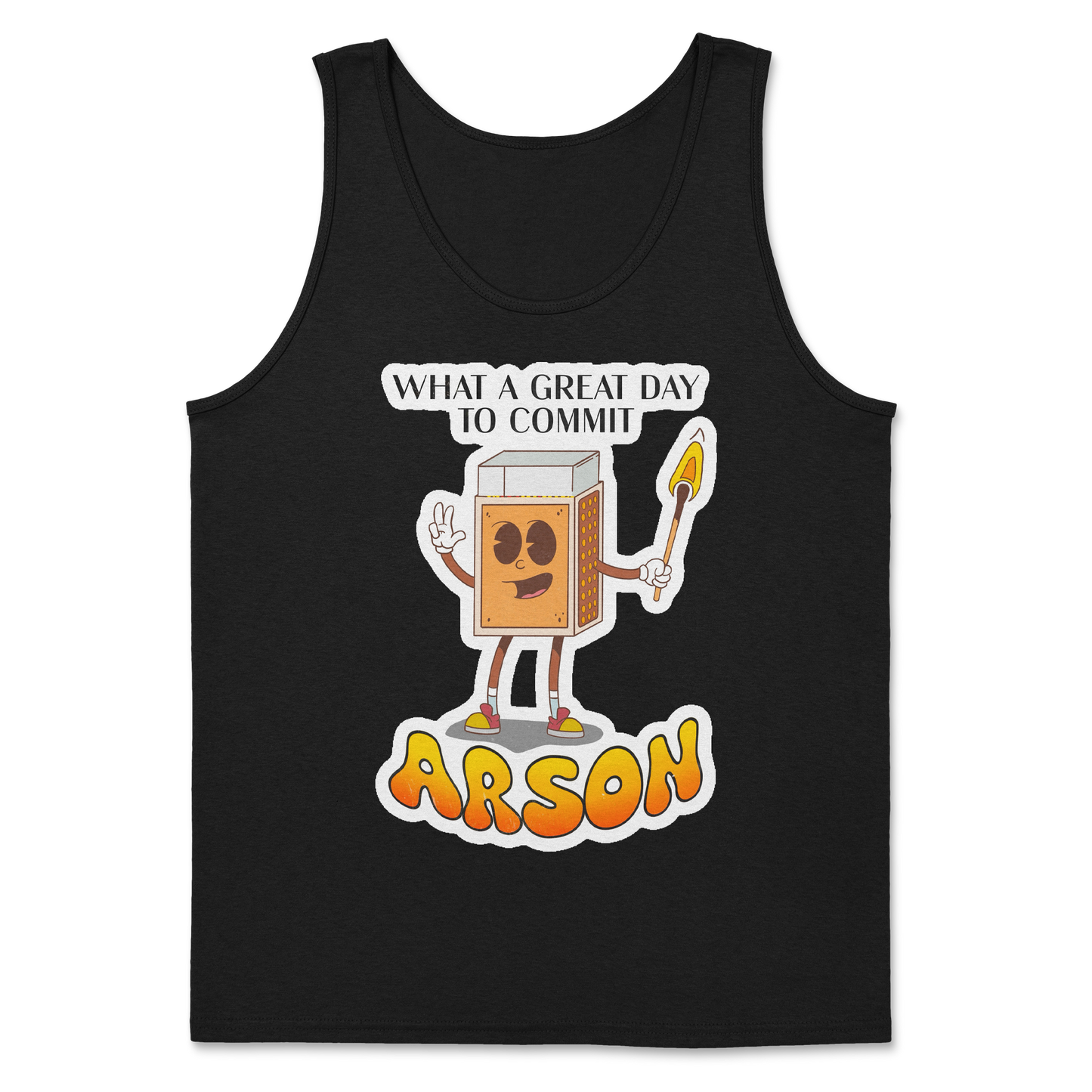 Heavy Blend Tank Top Commit Arson in Black