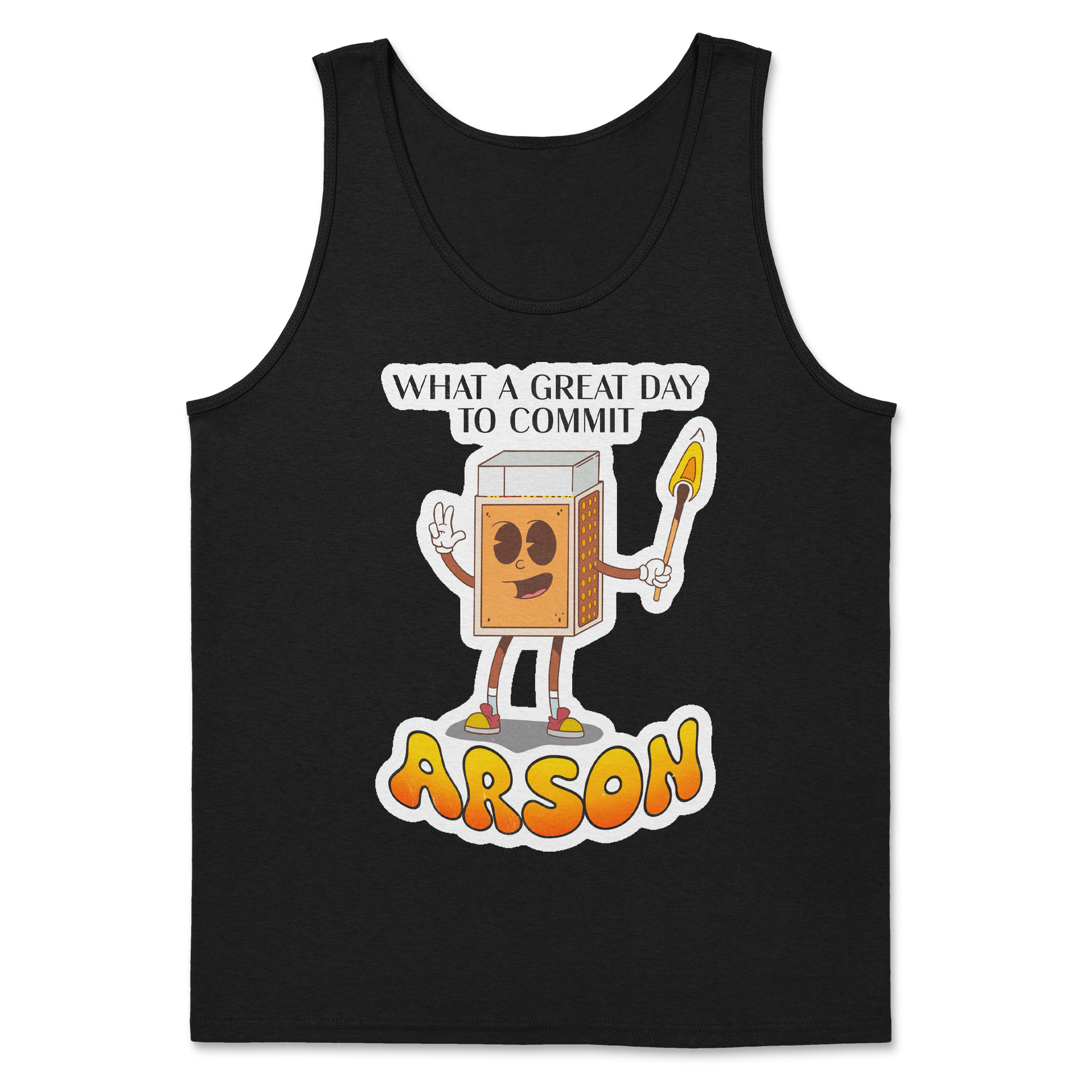 Heavy Blend Tank Top Commit Arson in Black