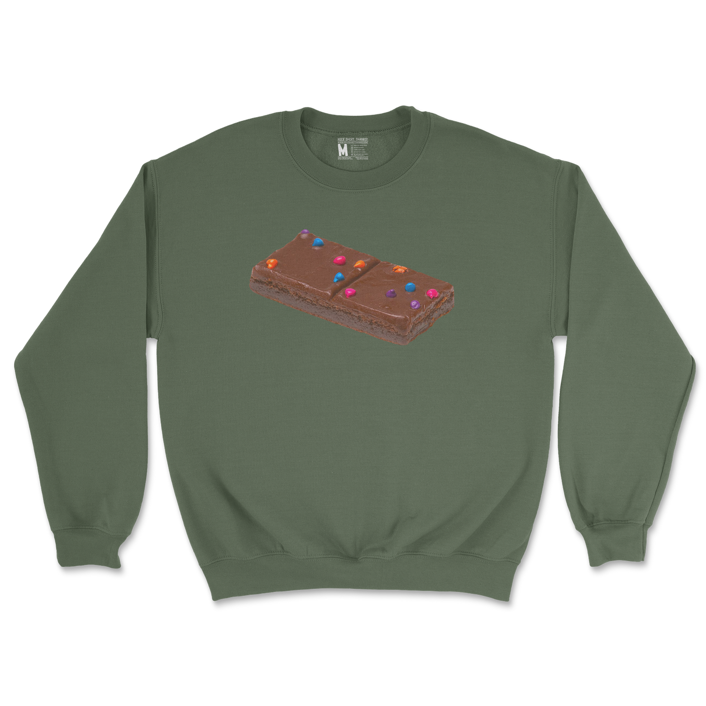 Gildan SoftStyle Crew Neck Mmmmm Yummmm in Military Green