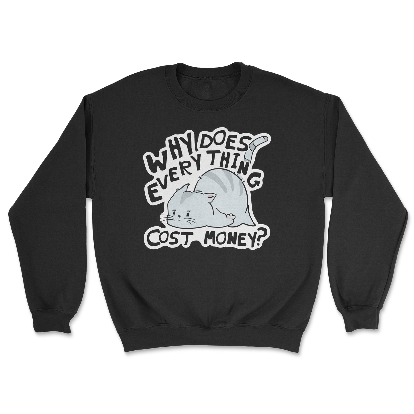 Heavy Blend Crew Neck Broke Cat in Black