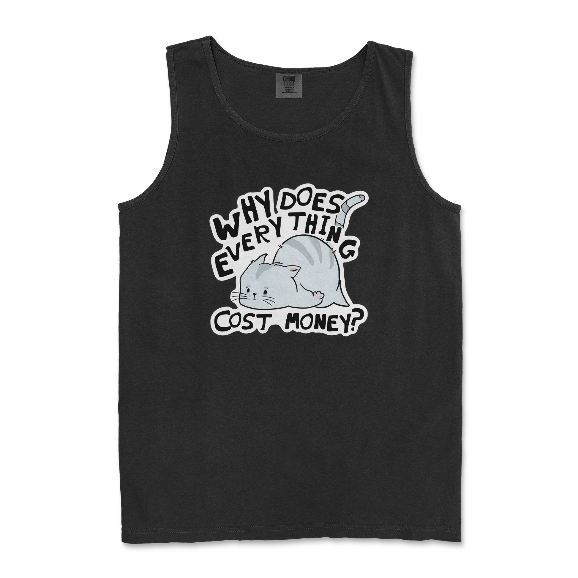 Comfort Colors Tank Top Broke Cat in Black