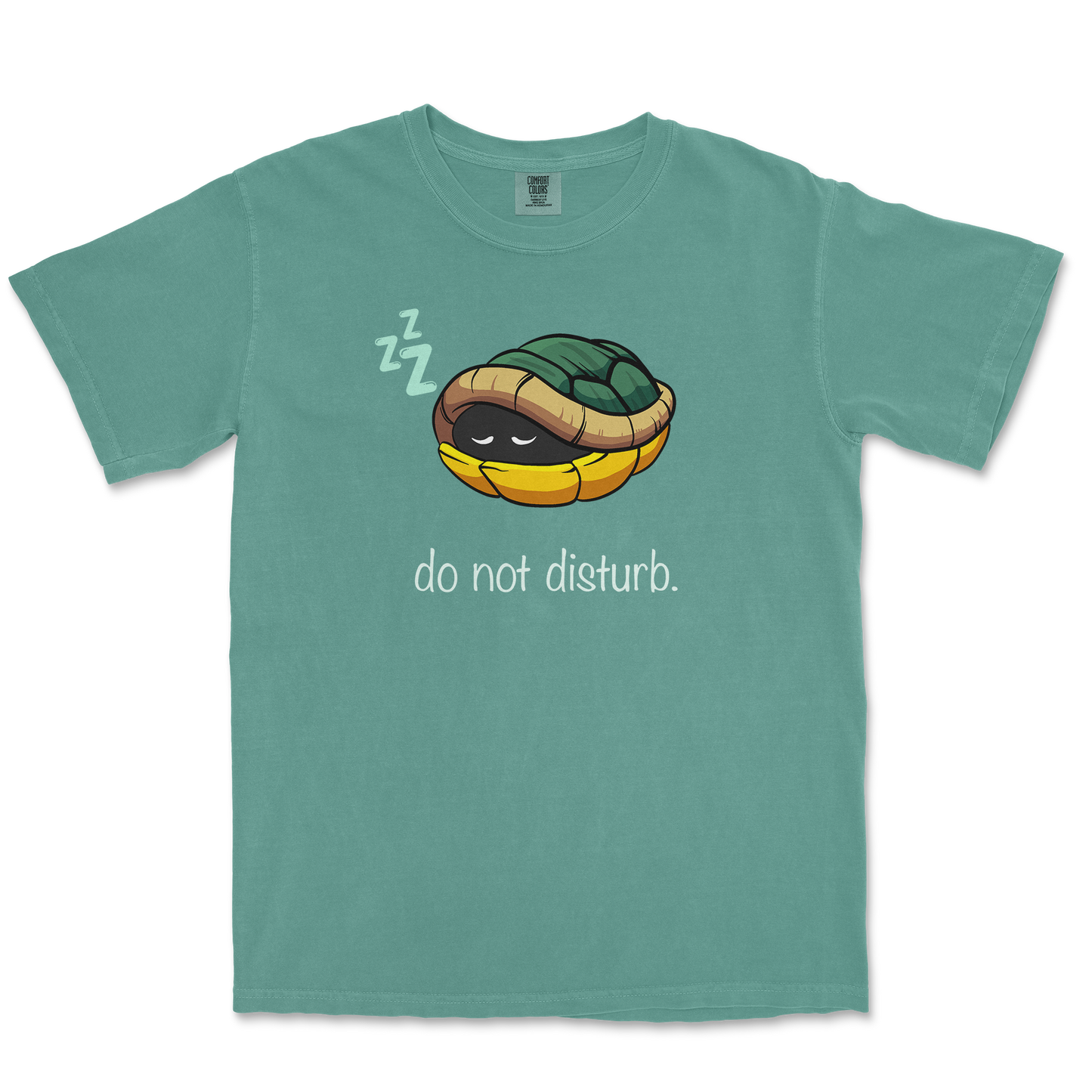 Comfort Colors T-Shirt Sleepin Turtle in LightGreen