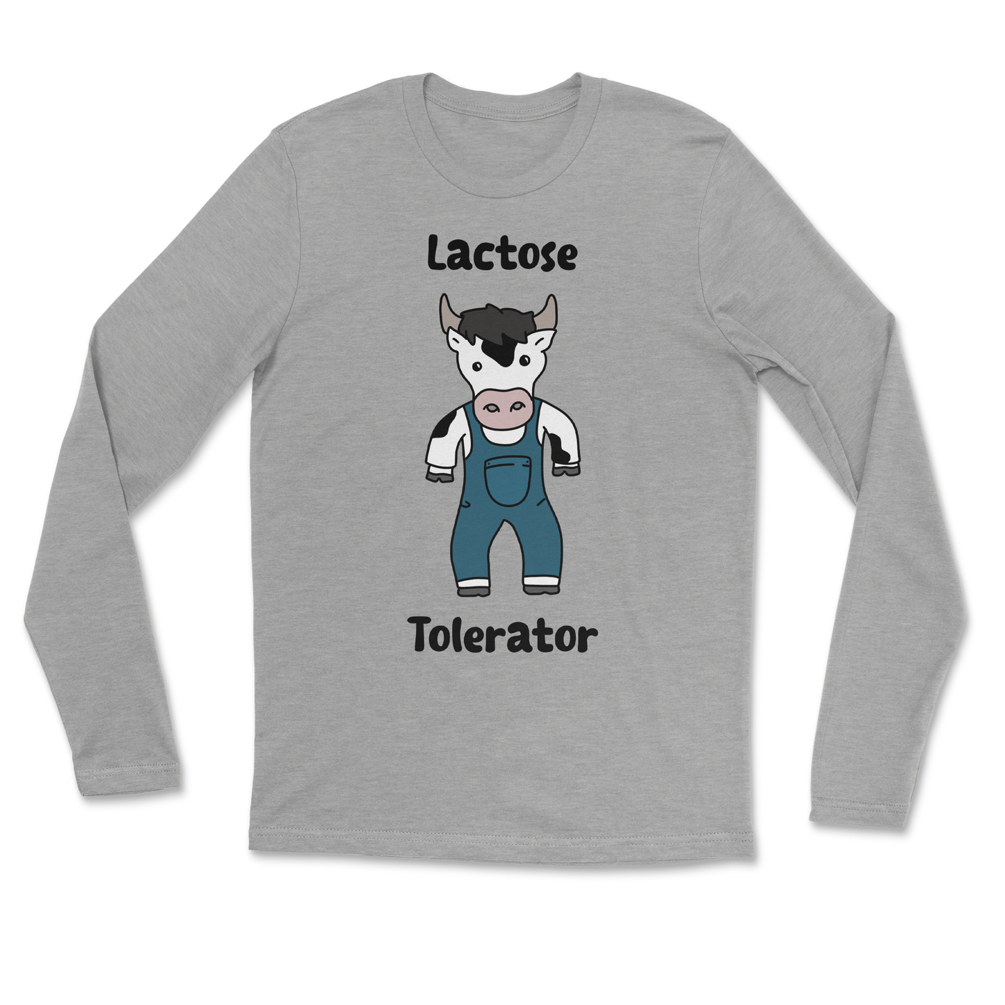 The Nice Shirt Long Sleeve Lactose Tolerator  in Heather-Gray