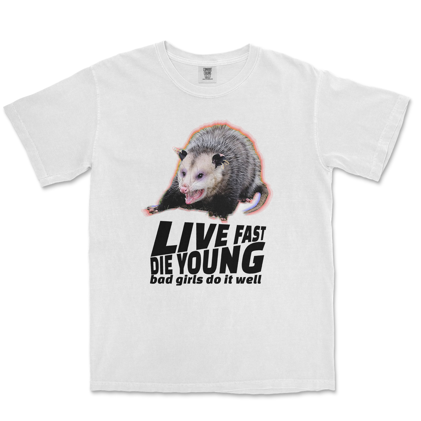Comfort Colors T-Shirt Live Fast Die Young in White