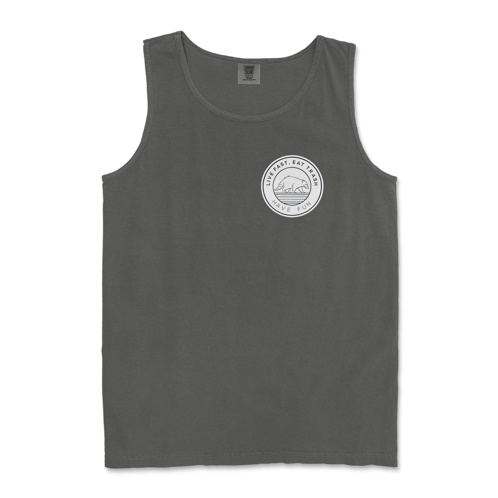 Comfort Colors Tank Top Raccoon Logo  in Pepper