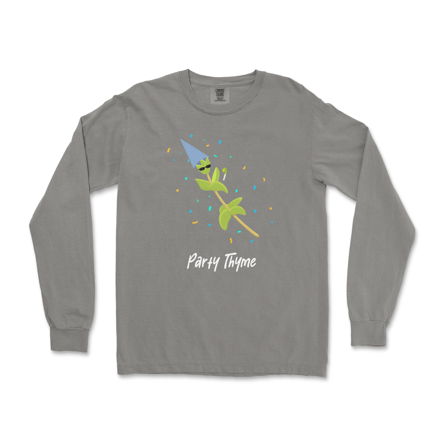 Comfort Colors Long Sleeve Party Thyme in Grey