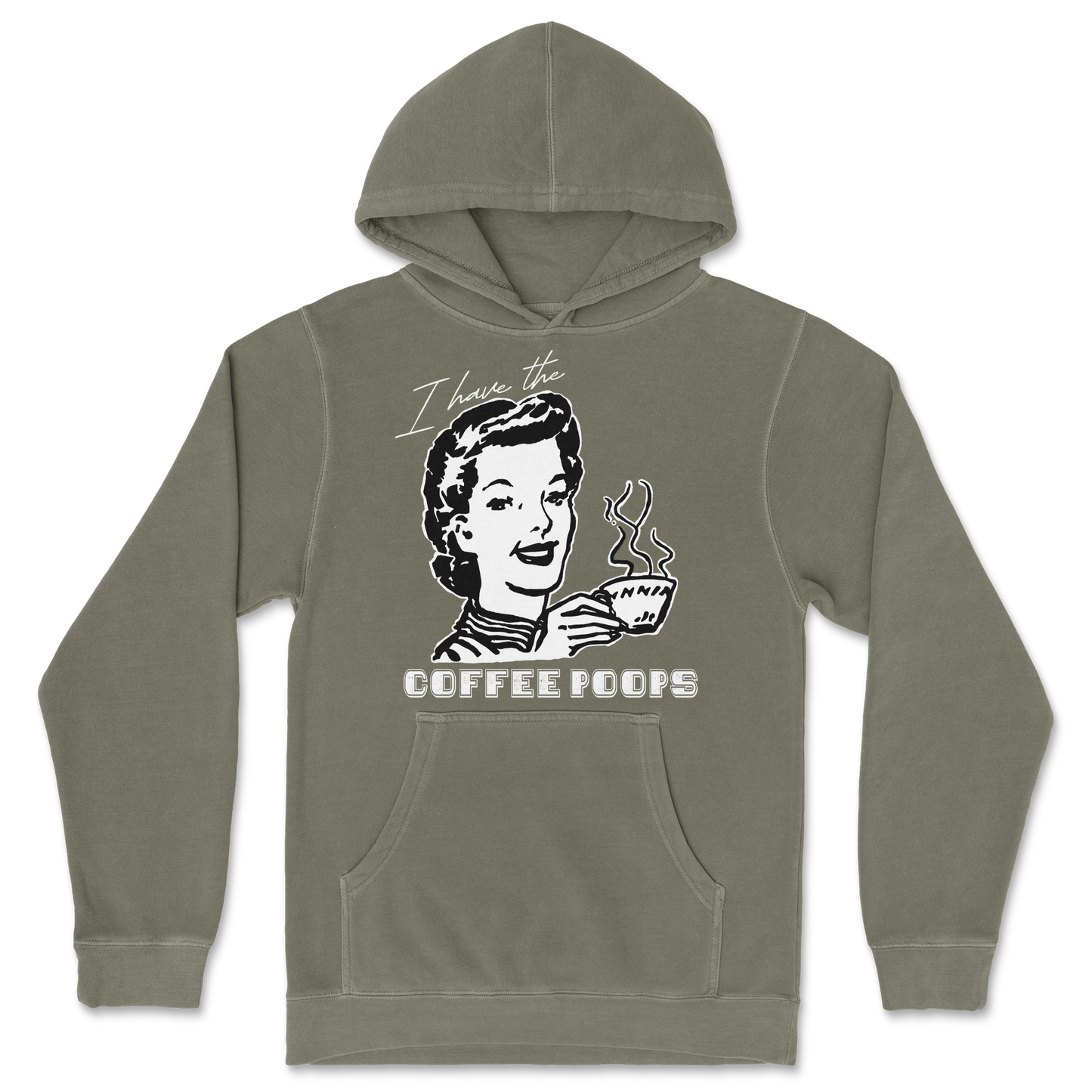Independent Clothing Co. Hoodie Coffee Poops in Olive