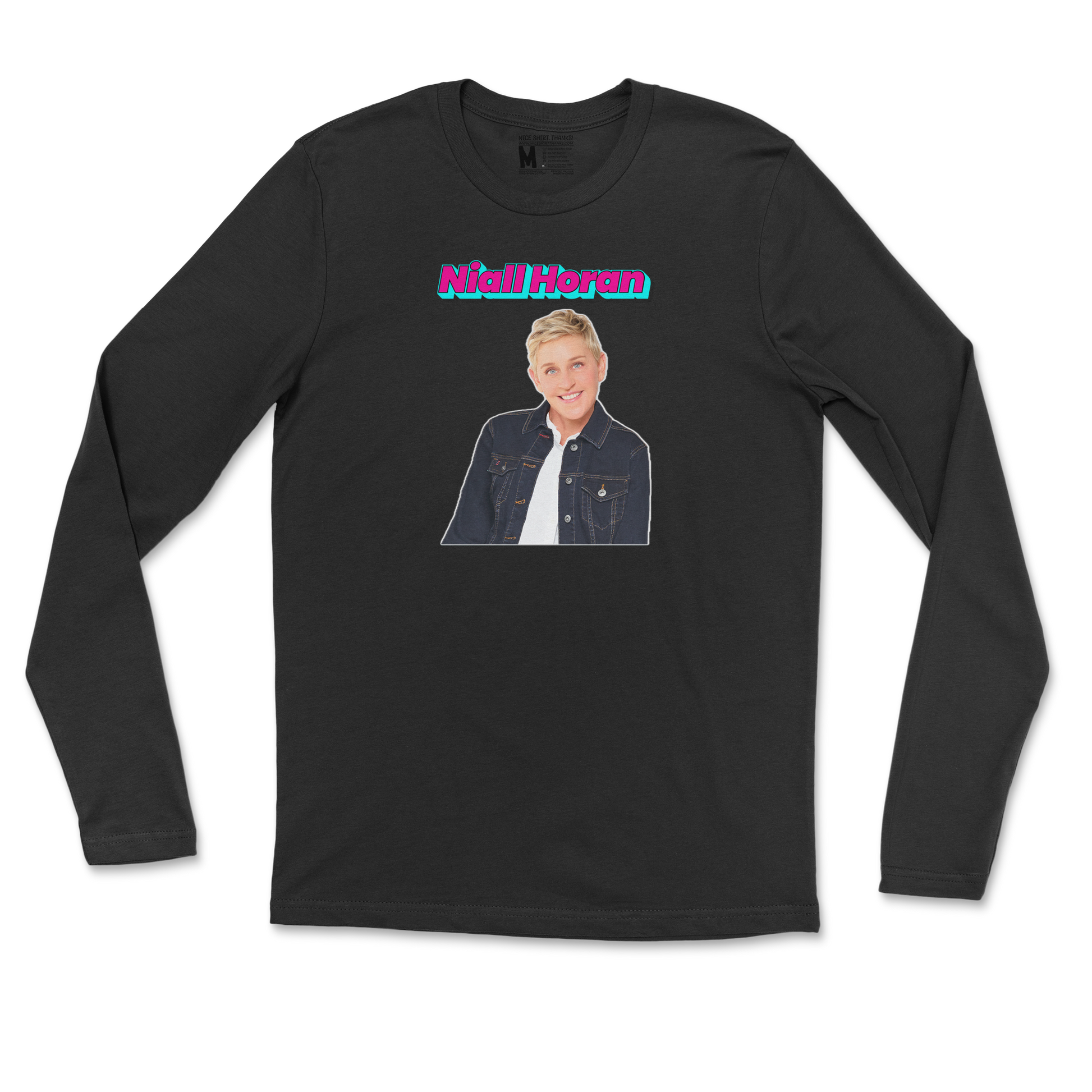 Gildan SoftStyle Long Sleeve Niall Horan in Black