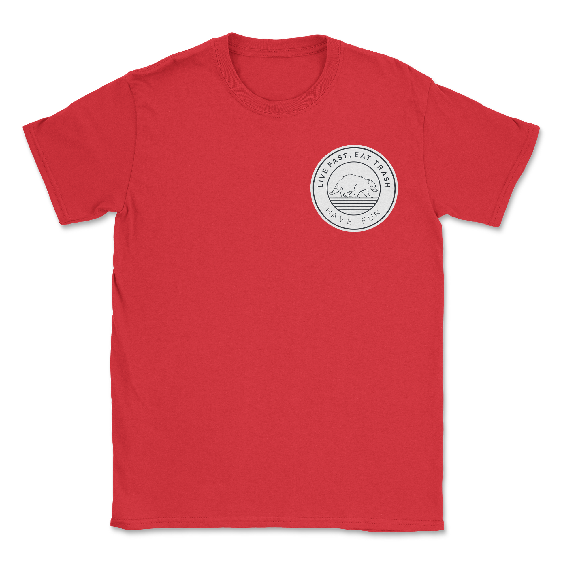 Heavy Blend T-Shirt Raccoon Logo  in Red
