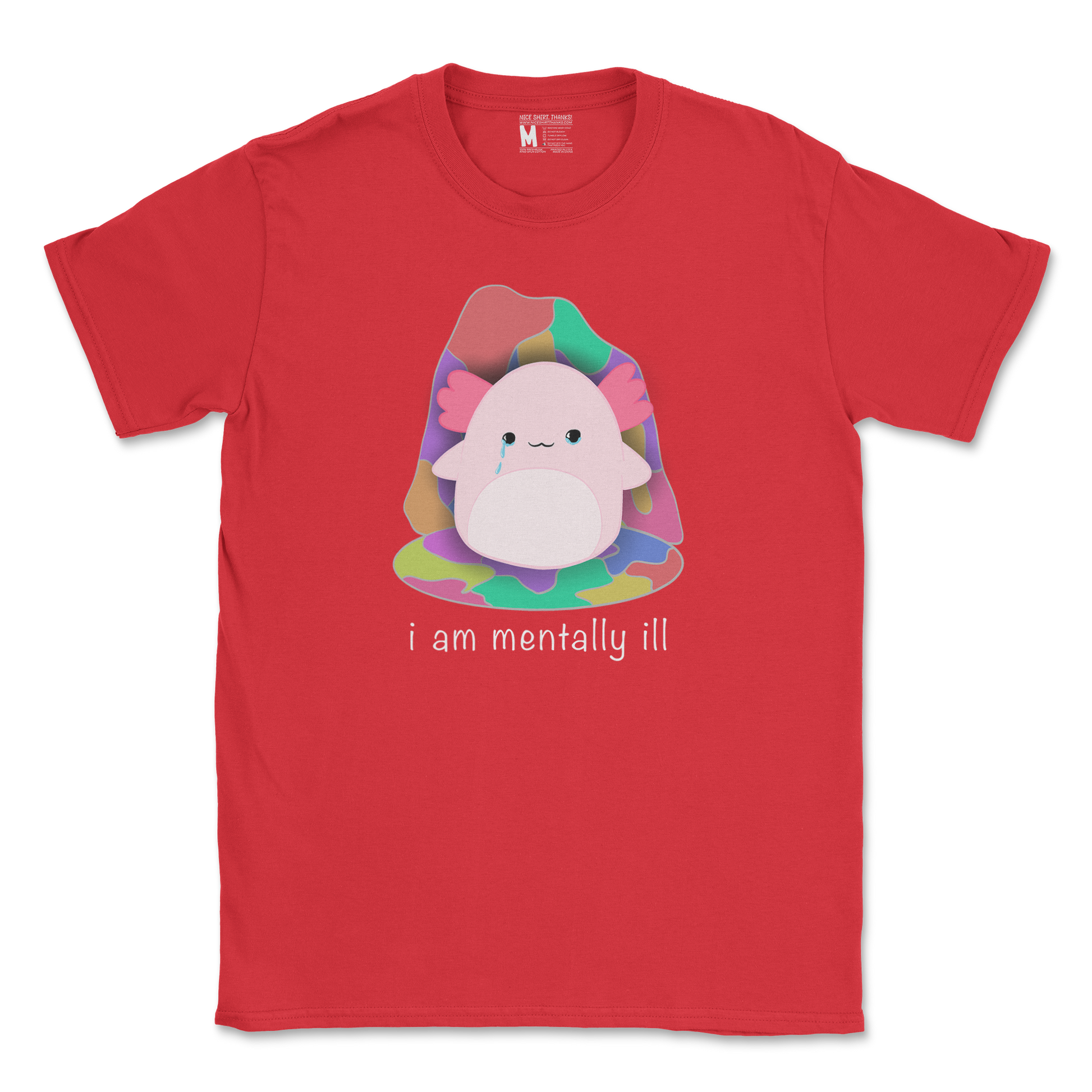 Gildan SoftStyle T-Shirt Mentally Ill and Squishy in Red