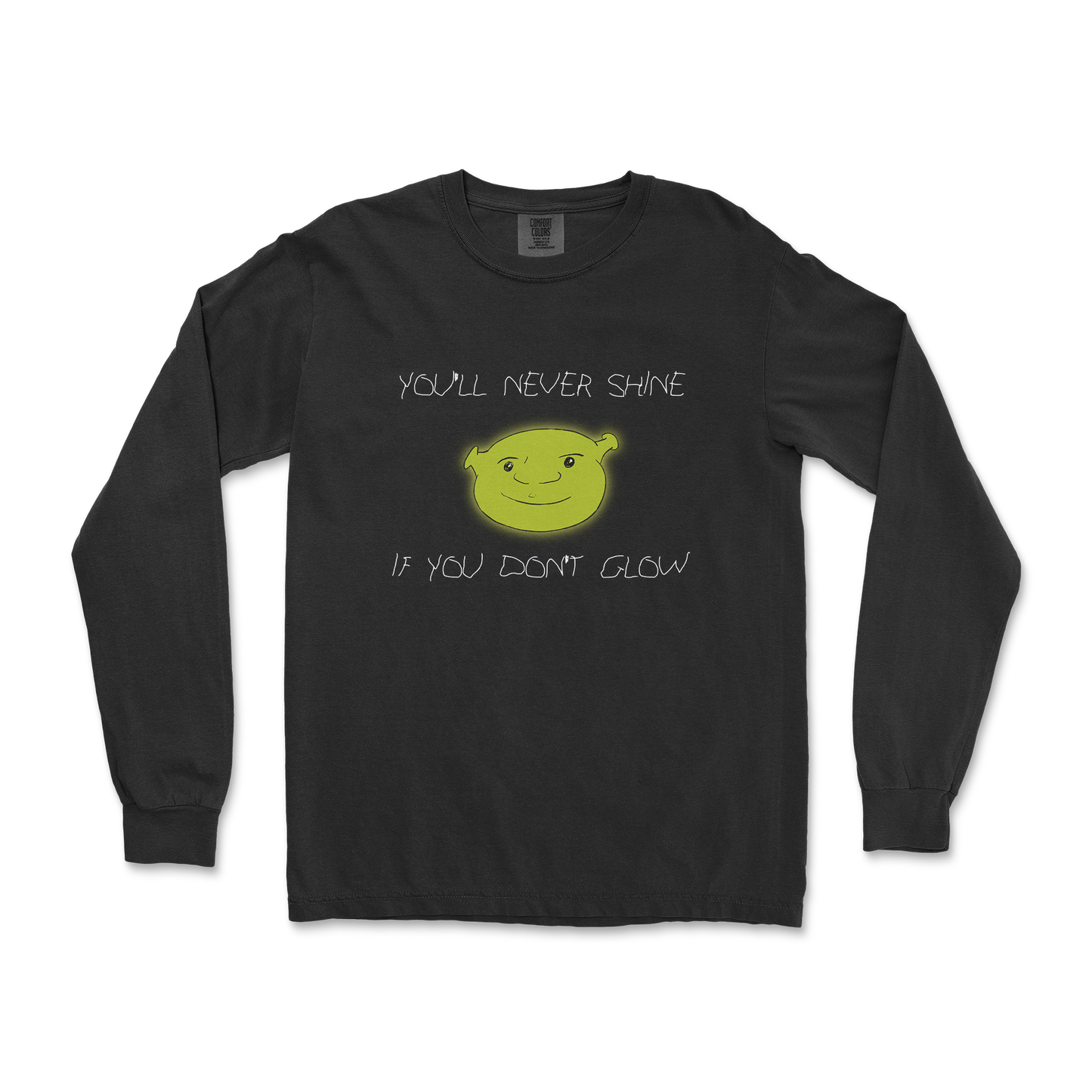 Comfort Colors Long Sleeve Shrekc in Black