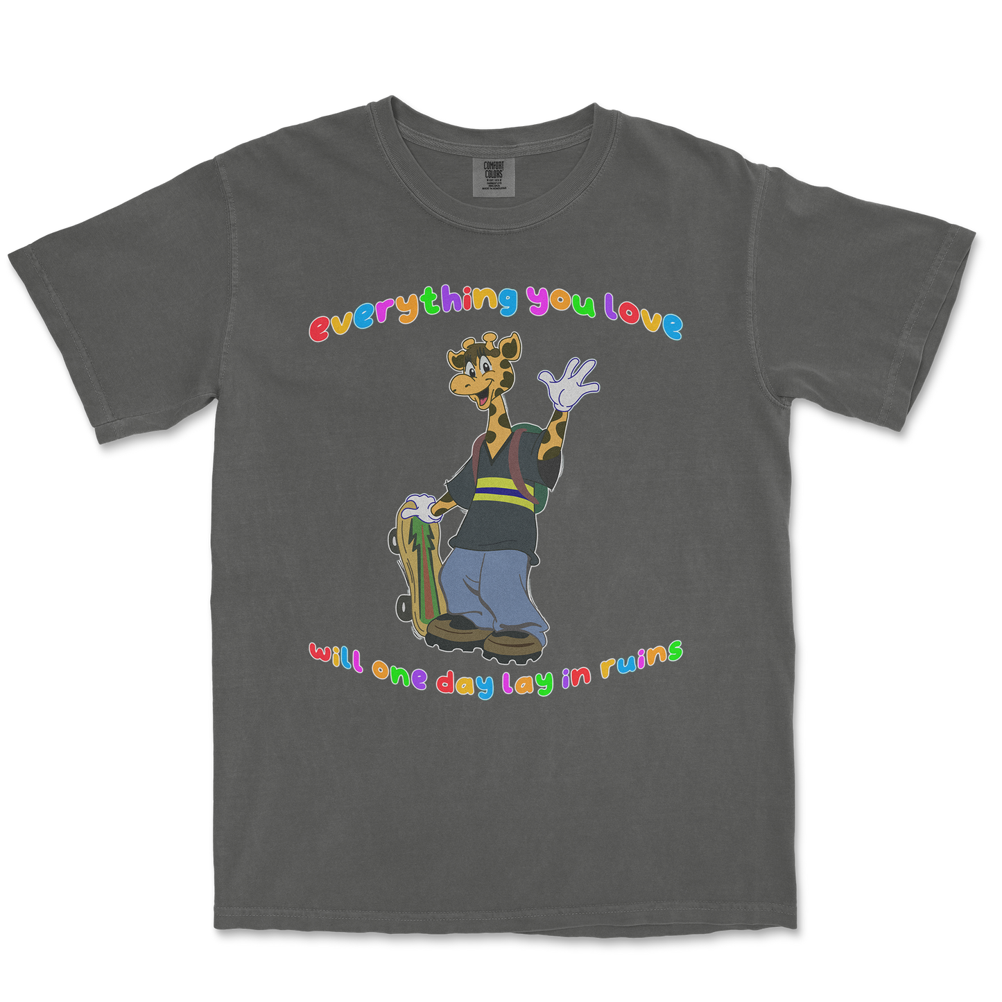 Comfort Colors T-Shirt Jerry the Giraffe in Pepper