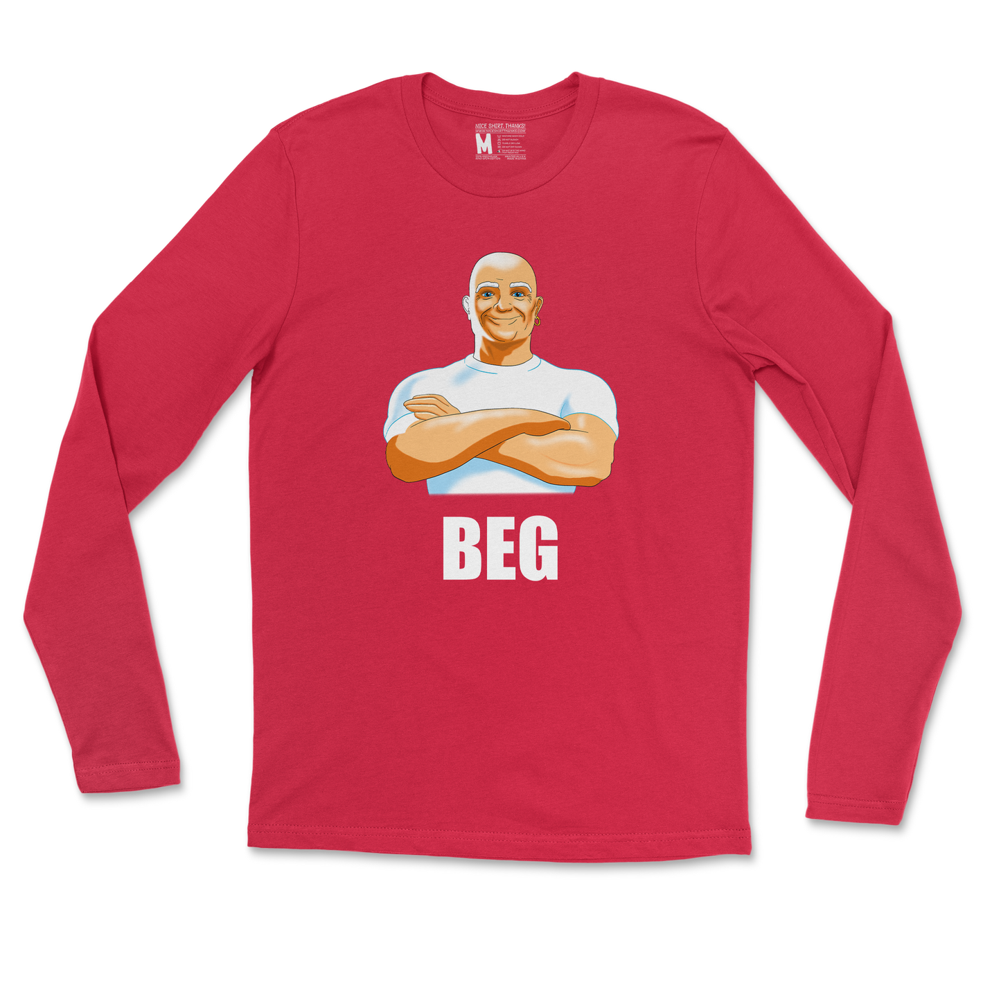 Gildan SoftStyle Long Sleeve Beg in Red