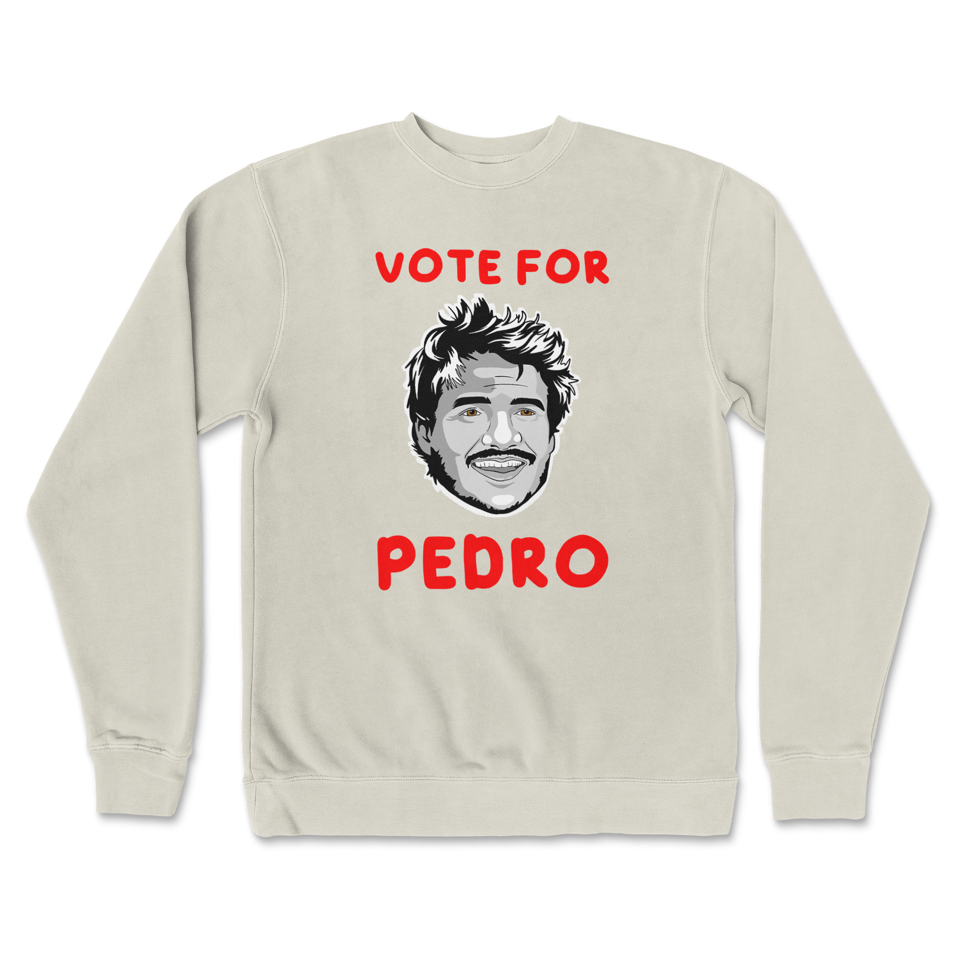 Independent Clothing Co. Crew Neck Vote For Pedro in Bone