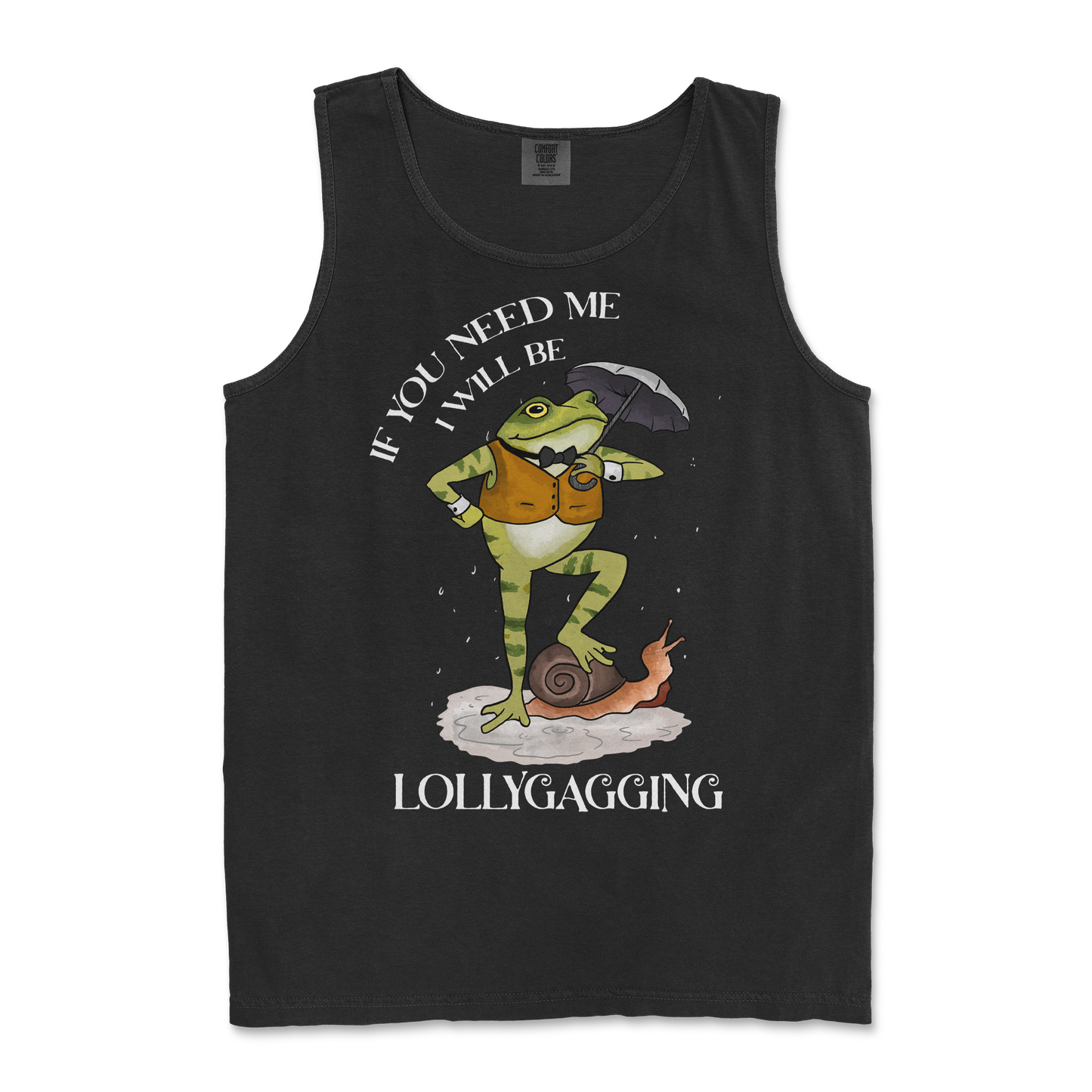 Comfort Colors Tank Top Lollygagging in Black