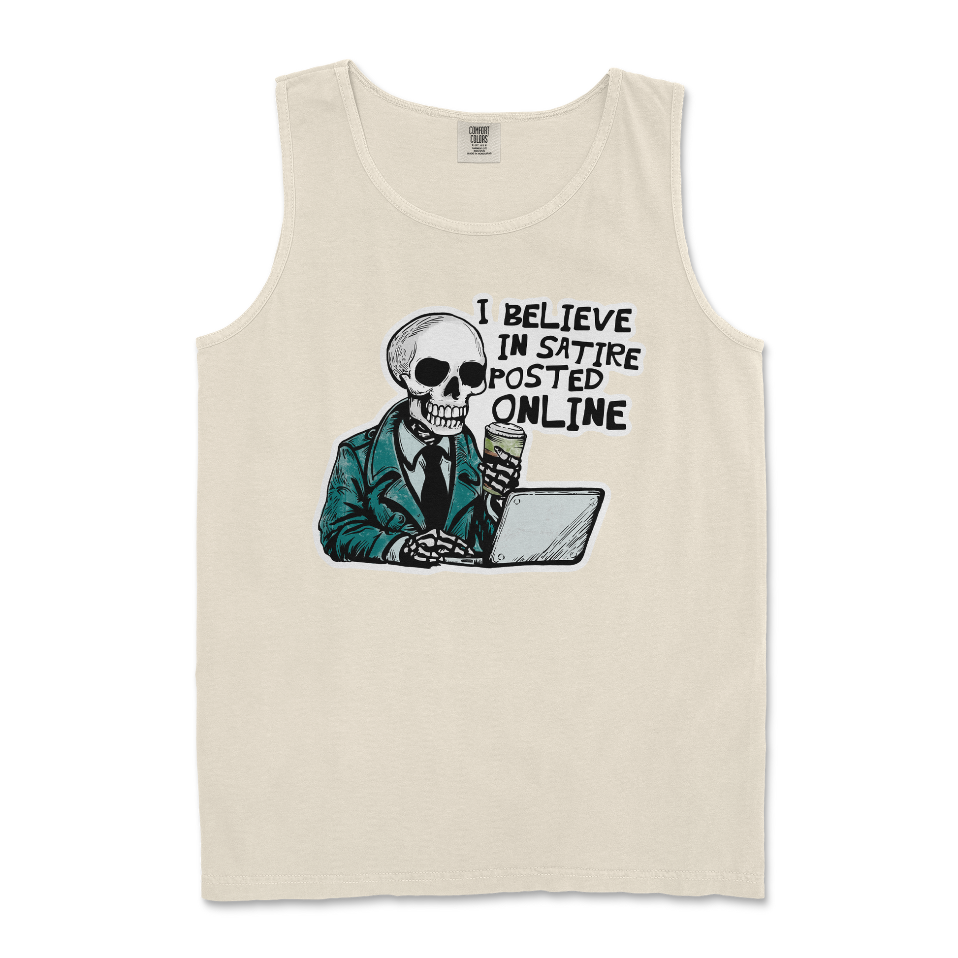 Comfort Colors Tank Top Believe in Satire in Ivory